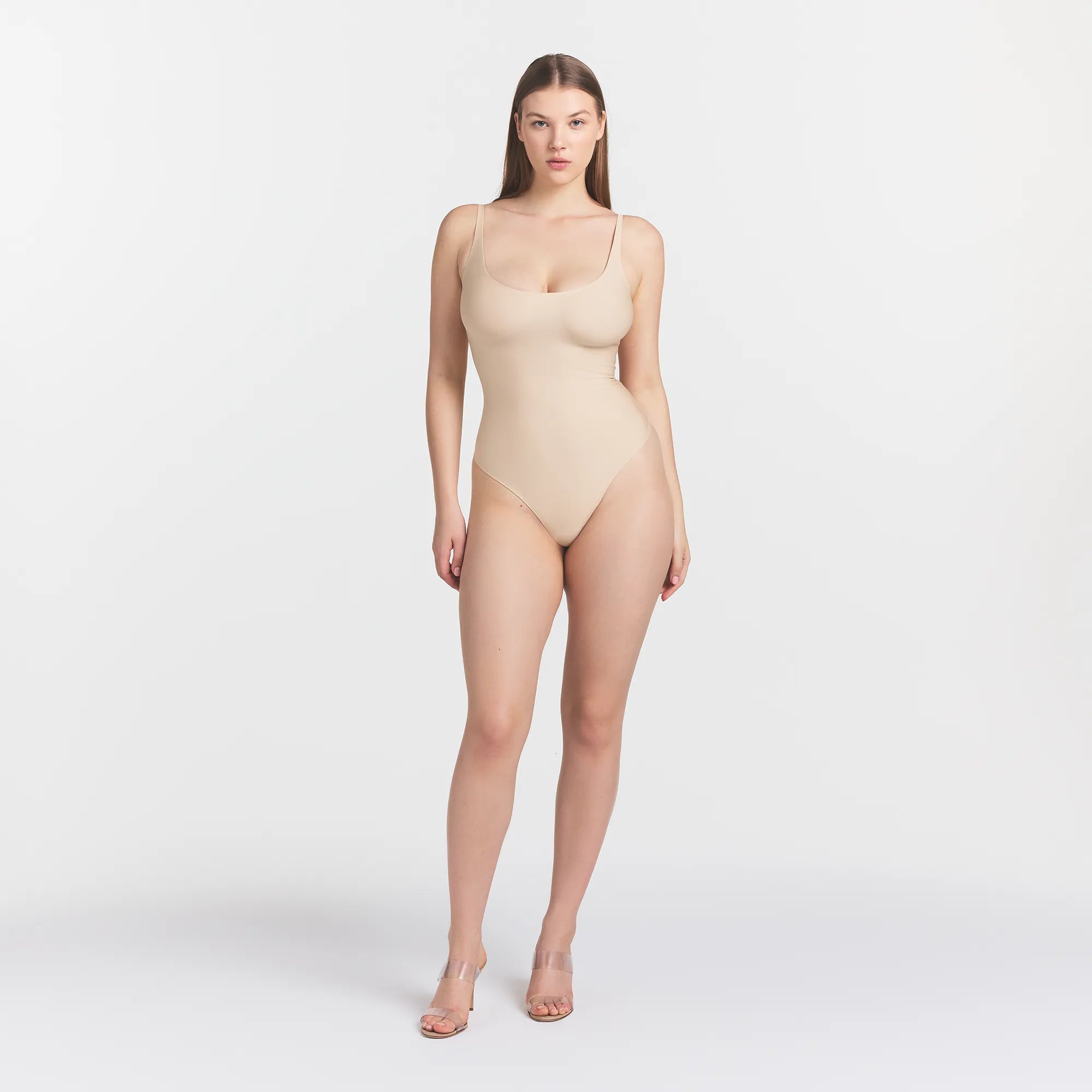 SKIMS BODY SCOOP LOW BACK THONG BODYSUIT | SAND - Image 2