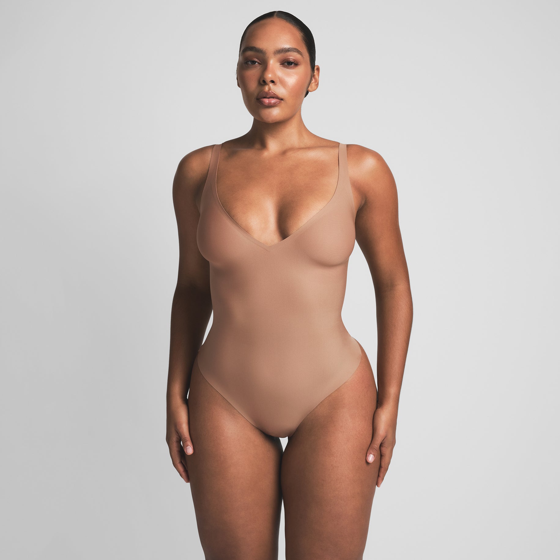 SKIMS BODY UNLINED PLUNGE THONG BODYSUIT | SIENNA - Image 2