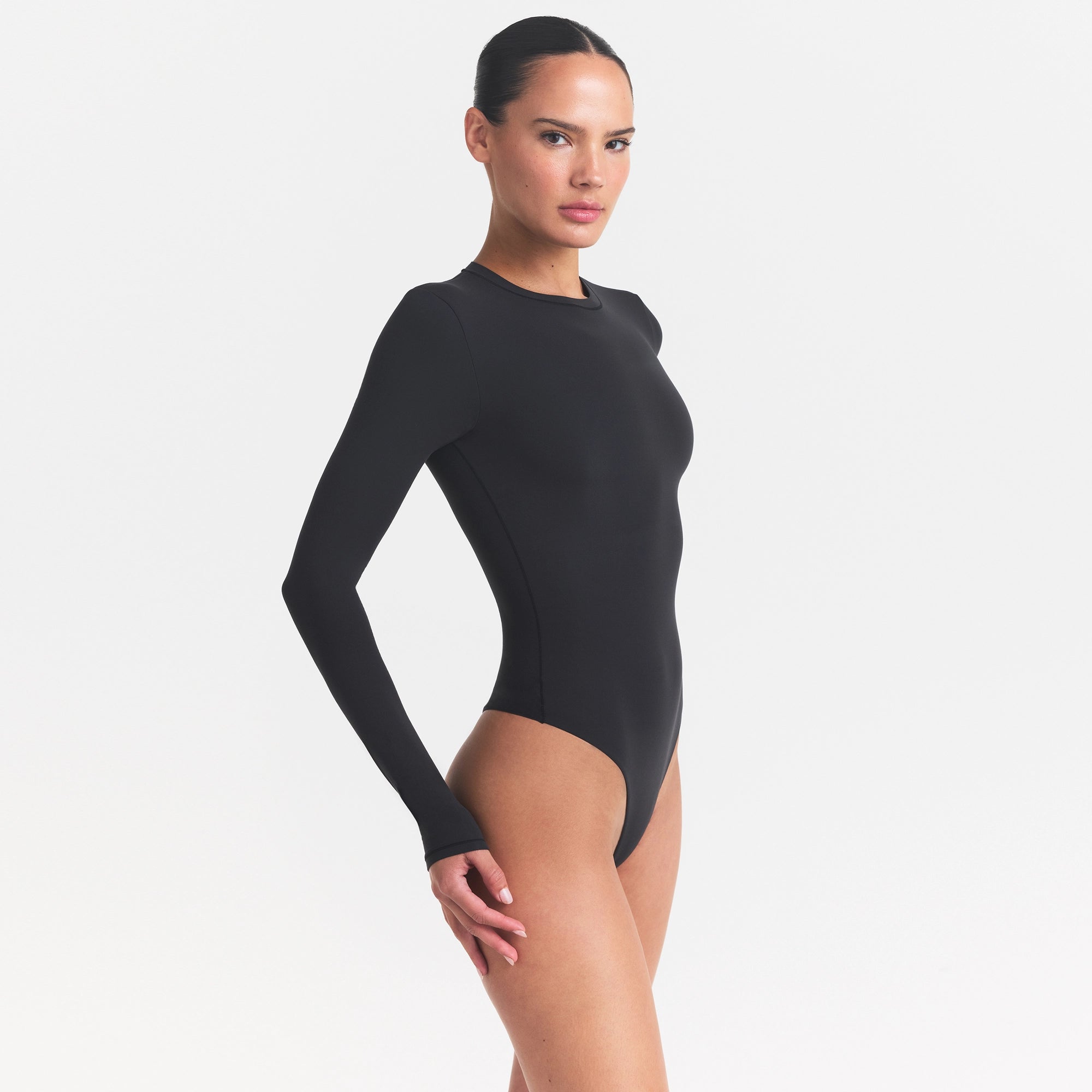 FITS EVERYBODY LONG SLEEVE CREW NECK BODYSUIT | ONYX - Image 4