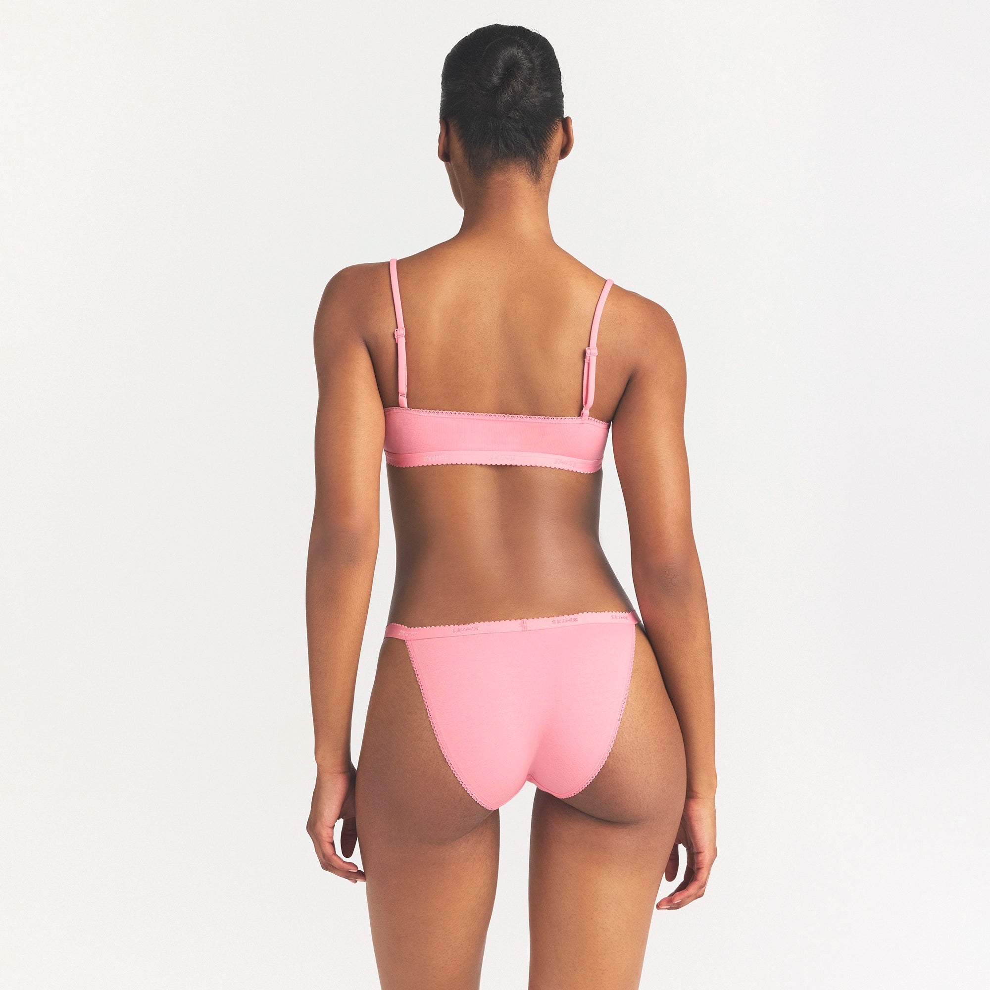 LIGHTWEIGHT COTTON LOGO PICOT STRING BIKINI | MELON TONAL - Image 4