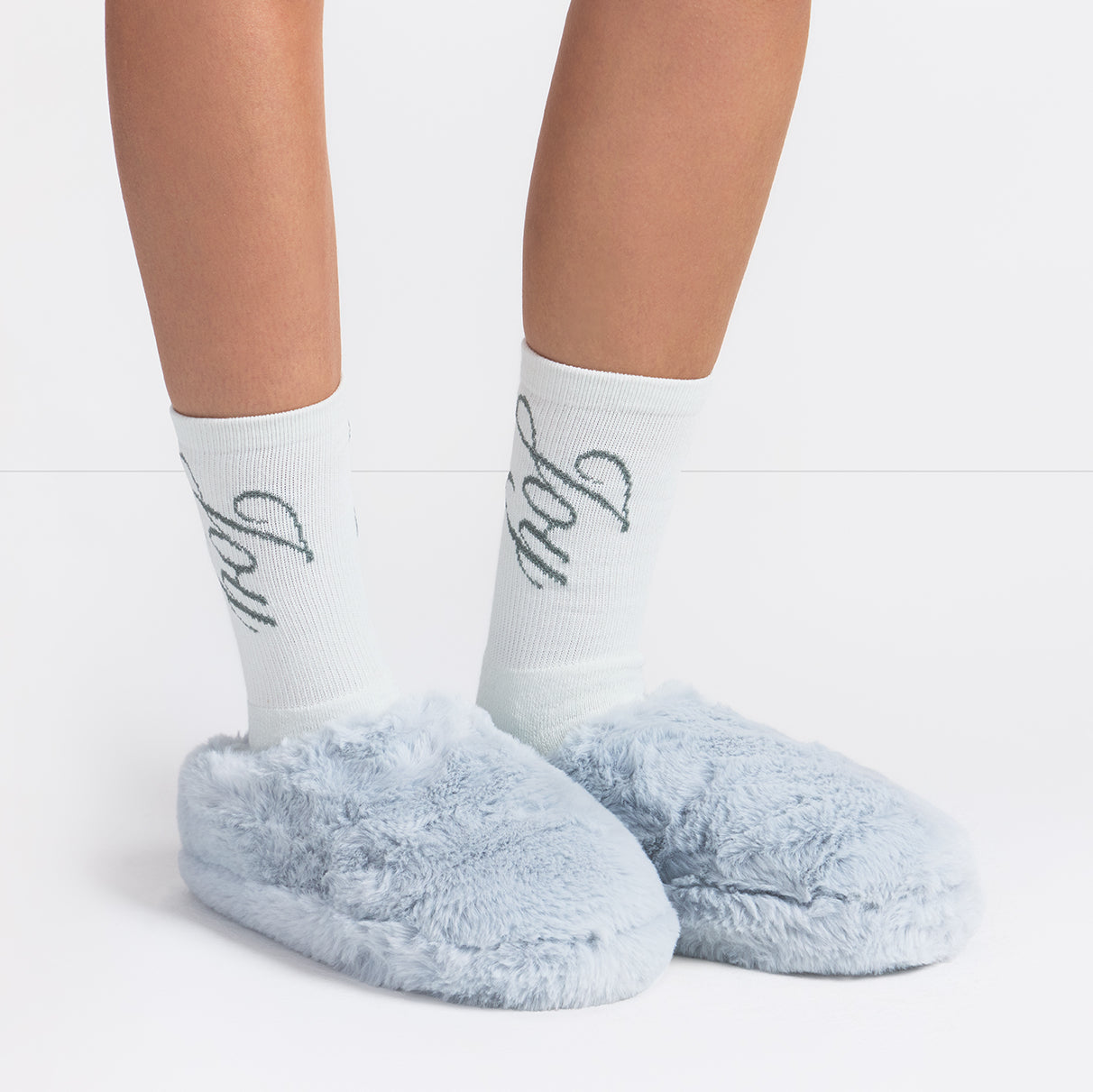 FAUX FUR SLIPPER | ZEN BLUE - Image 2