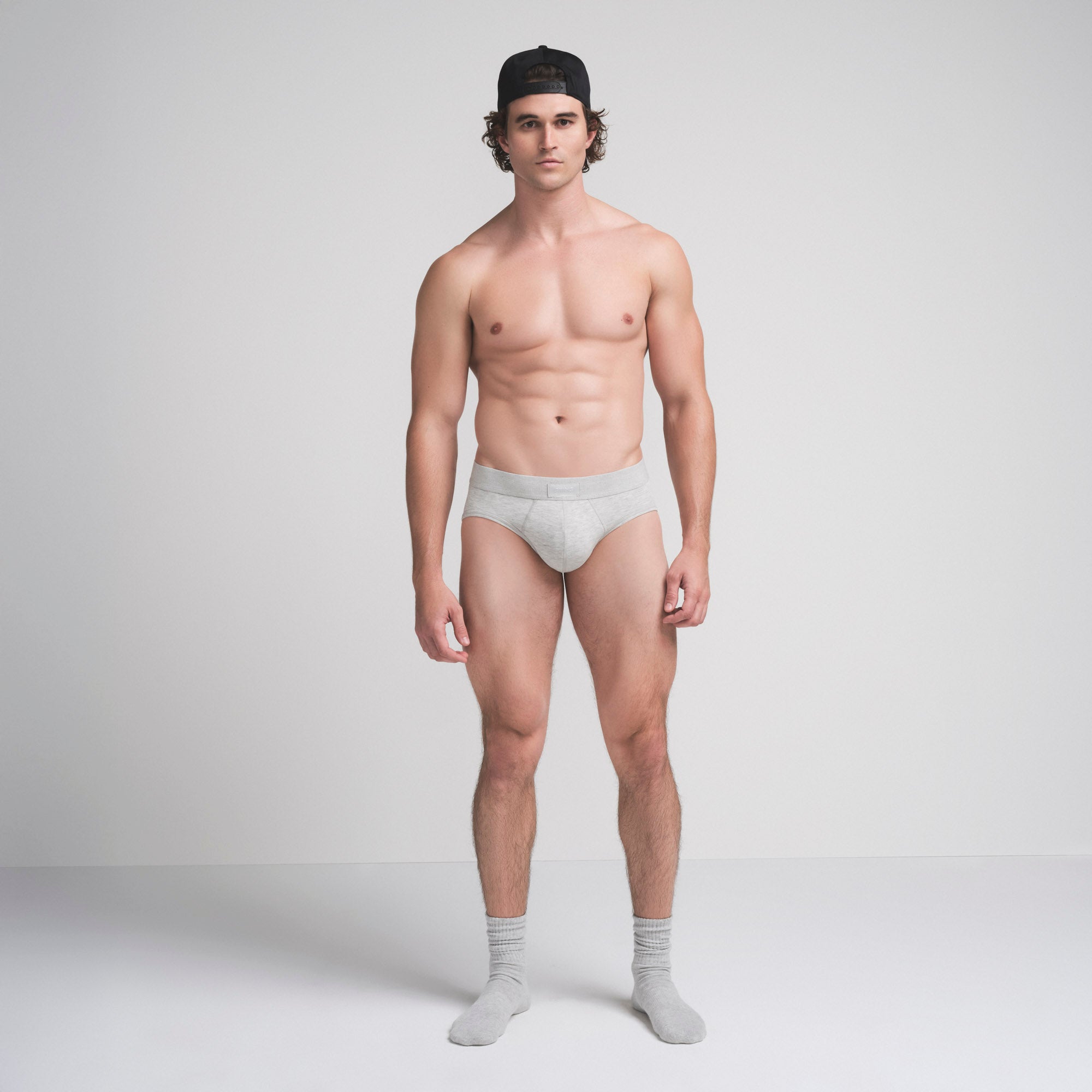 SKIMS COTTON MENS BRIEF | LIGHT HEATHER GREY - Image 2