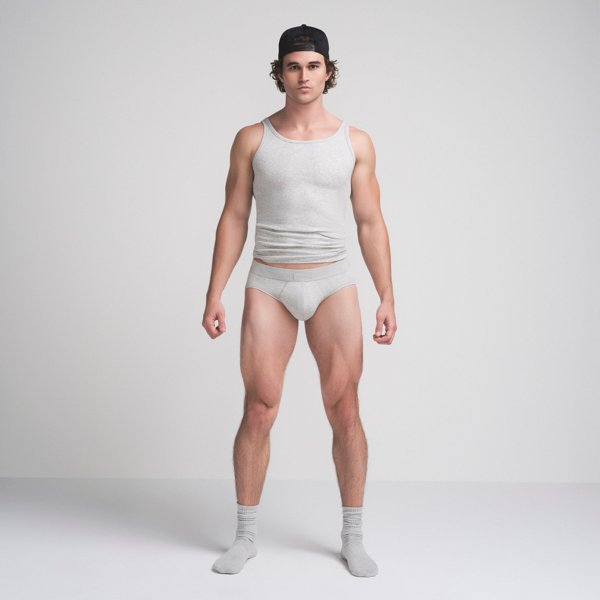 SKIMS COTTON MENS BRIEF | LIGHT HEATHER GREY - Image 4