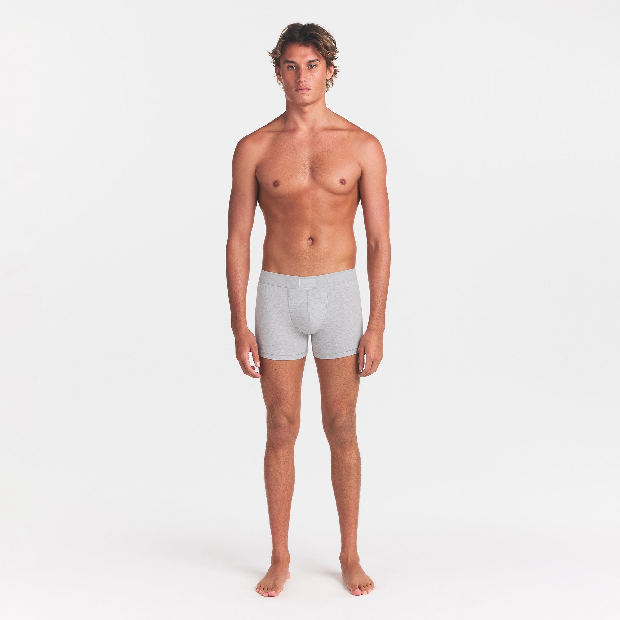 SKIMS COTTON MENS 3 BOXER BRIEF | LIGHT HEATHER GREY - Image 2