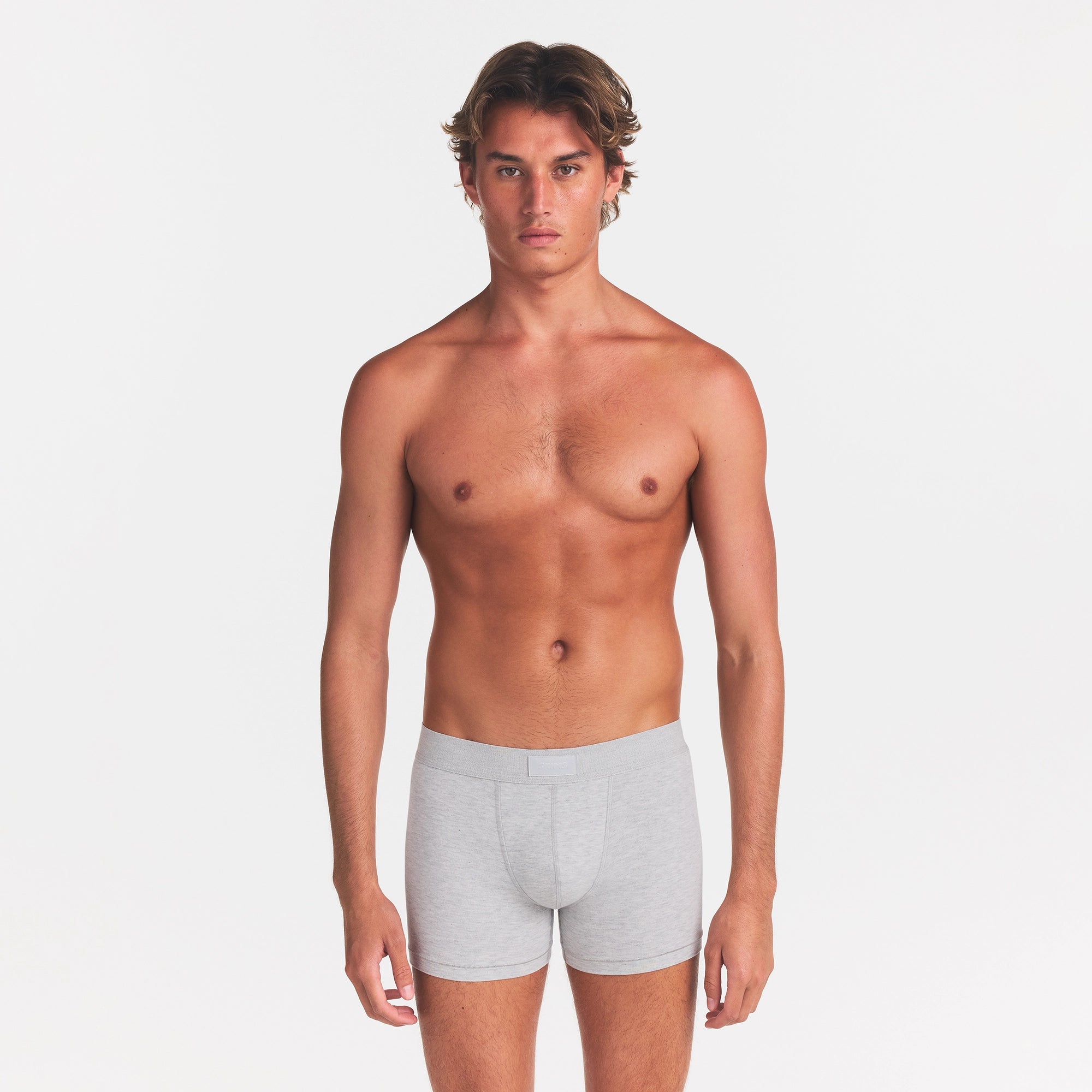 SKIMS COTTON MENS 3 BOXER BRIEF | LIGHT HEATHER GREY - Image 3
