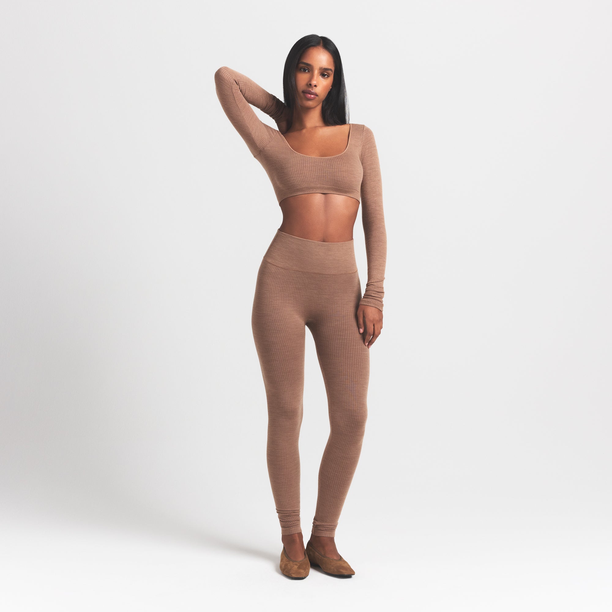 WOOL RIB HIGH-WAISTED LEGGING | SIENNA - Image 2