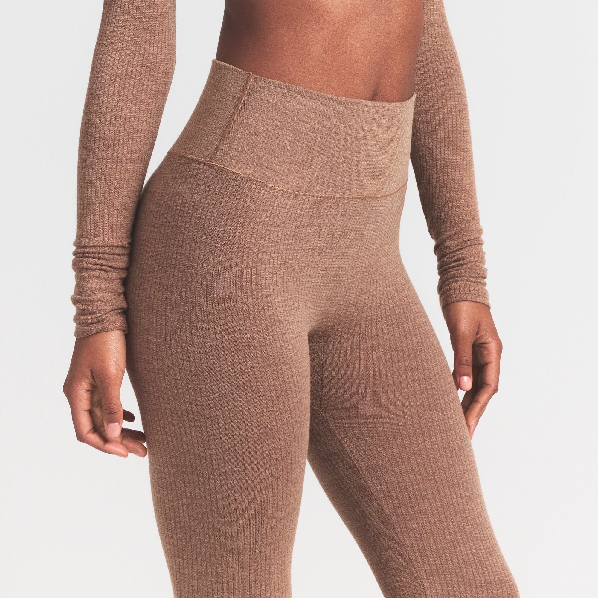 WOOL RIB HIGH-WAISTED LEGGING | SIENNA - Image 3