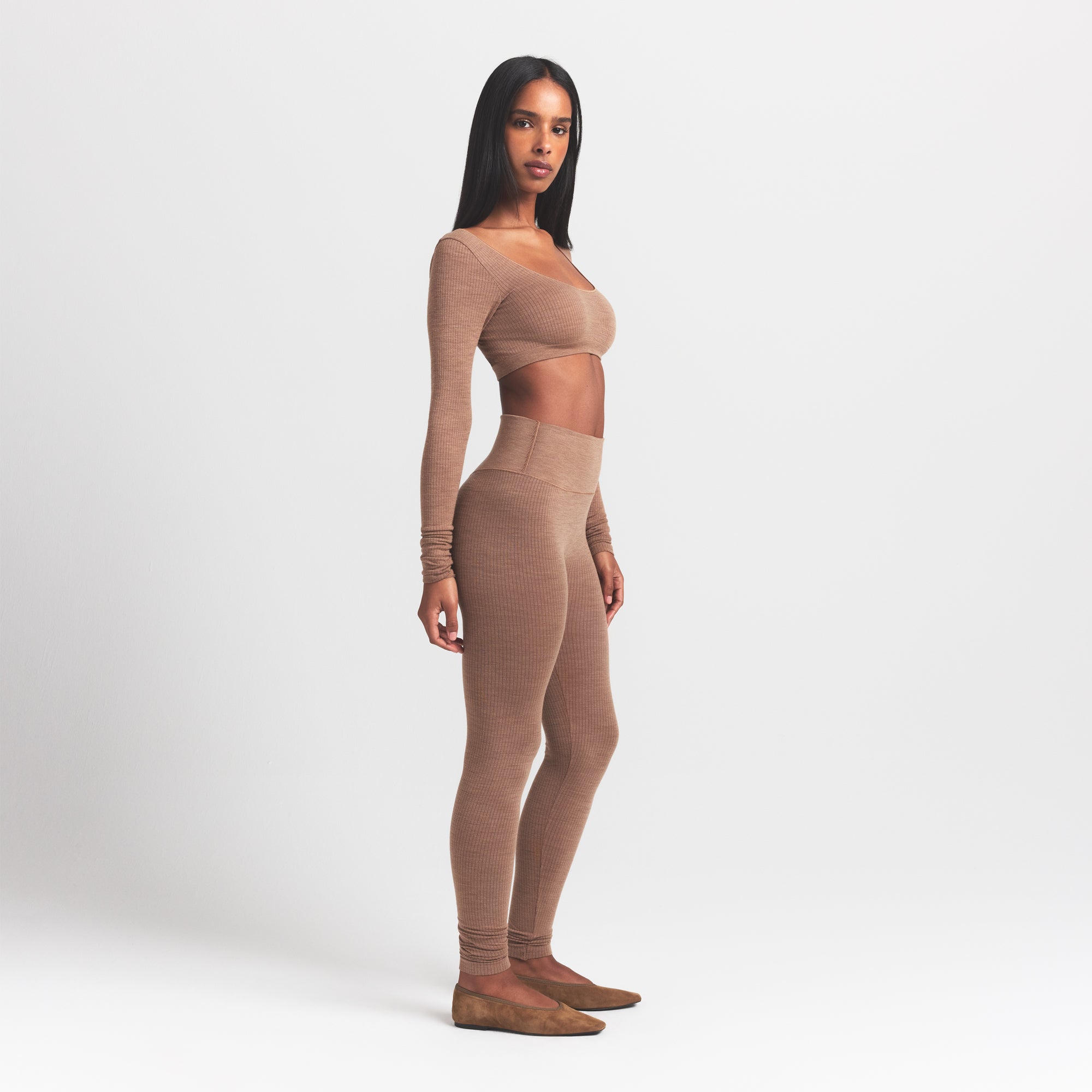 WOOL RIB HIGH-WAISTED LEGGING | SIENNA - Image 4
