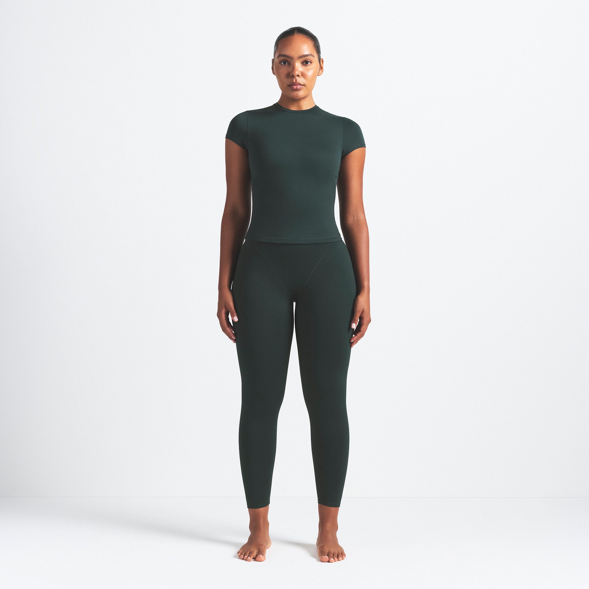 NikeSKIMS MATTE V-LINE 26 LEGGING | DARK TEAL - Image 2