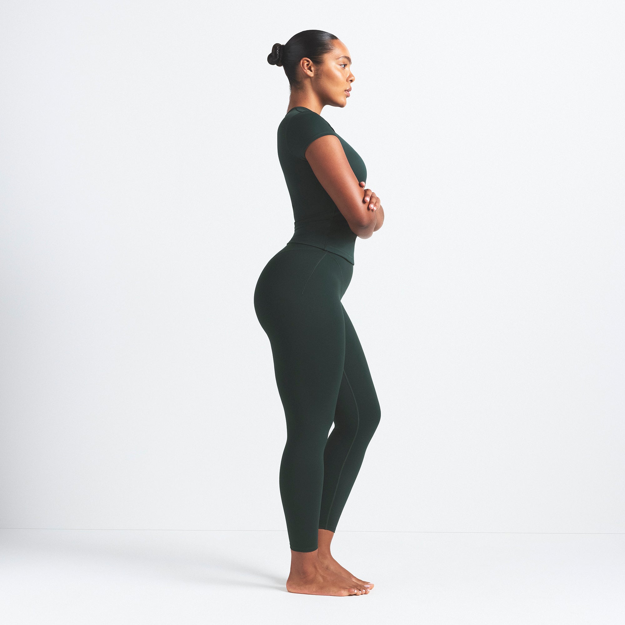 NikeSKIMS MATTE V-LINE 26 LEGGING | DARK TEAL - Image 4