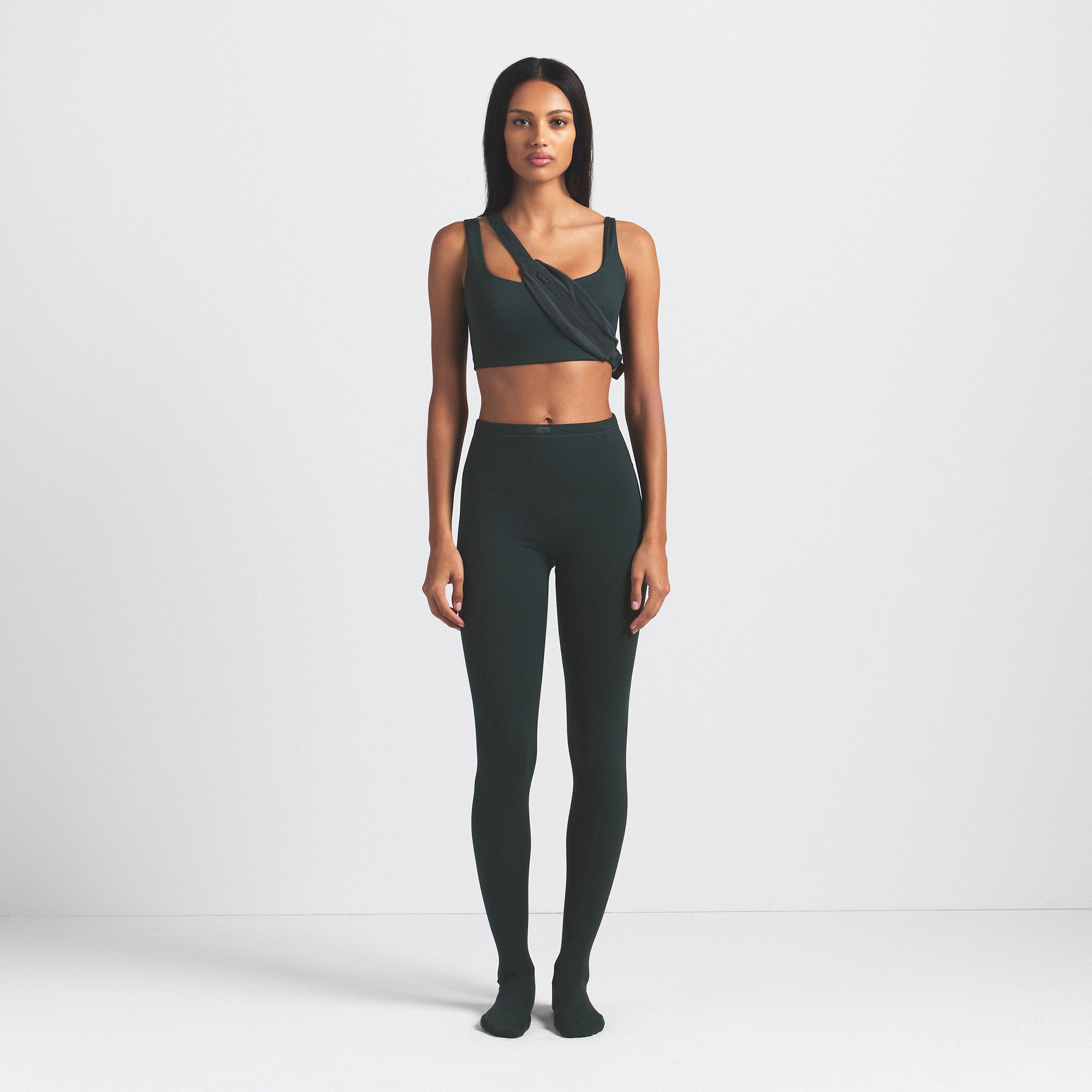 NikeSKIMS MATTE FOOTSIE GRIP LEGGING | DARK TEAL - Image 2