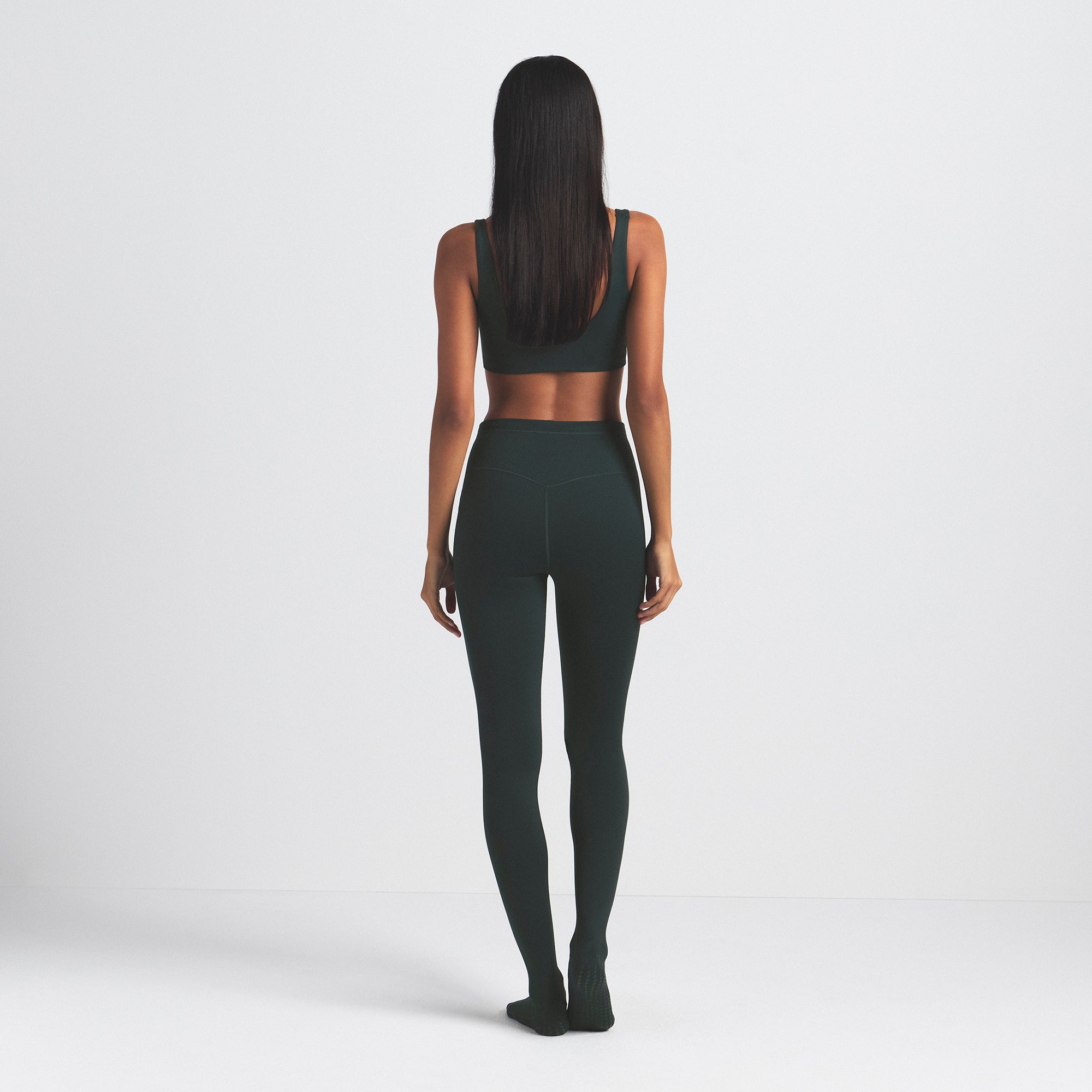 NikeSKIMS MATTE FOOTSIE GRIP LEGGING | DARK TEAL - Image 6