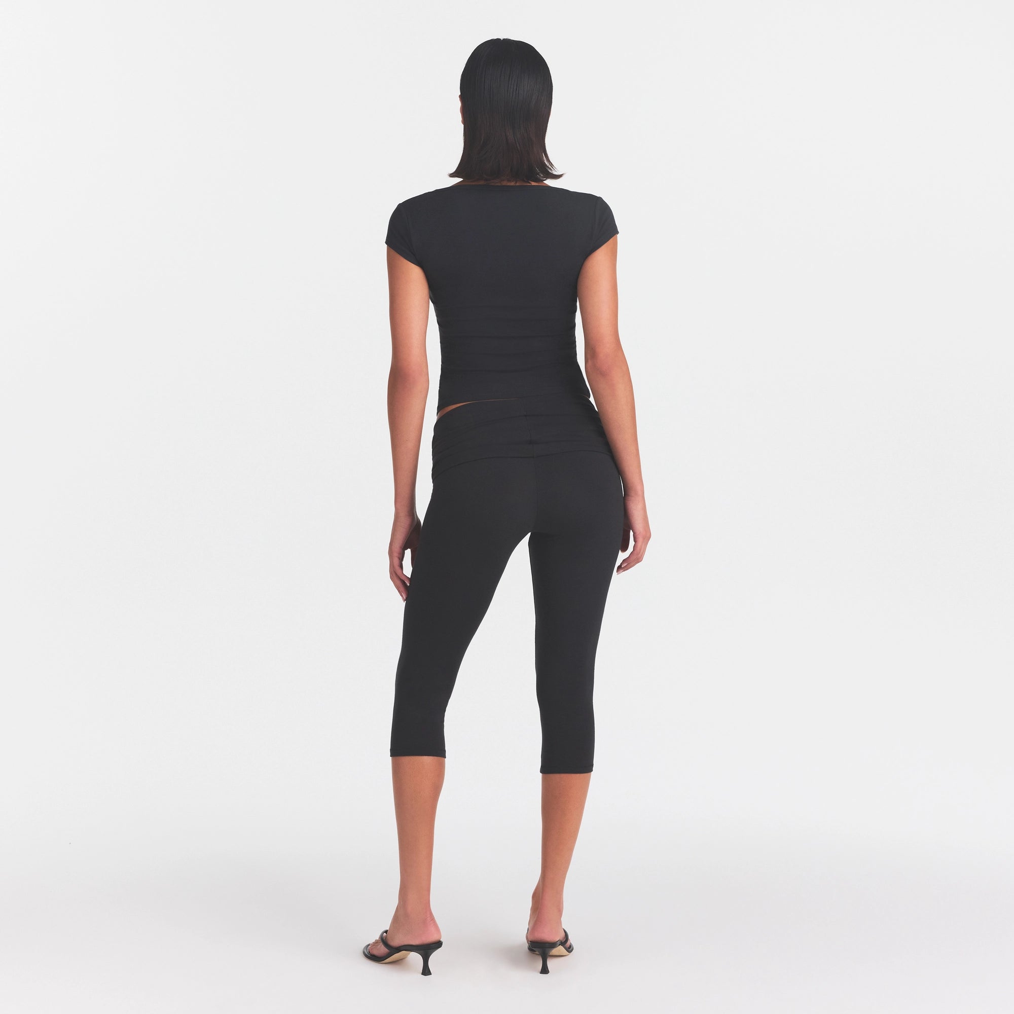 COTTON JERSEY FOLDOVER CAPRI | SOOT - Image 5