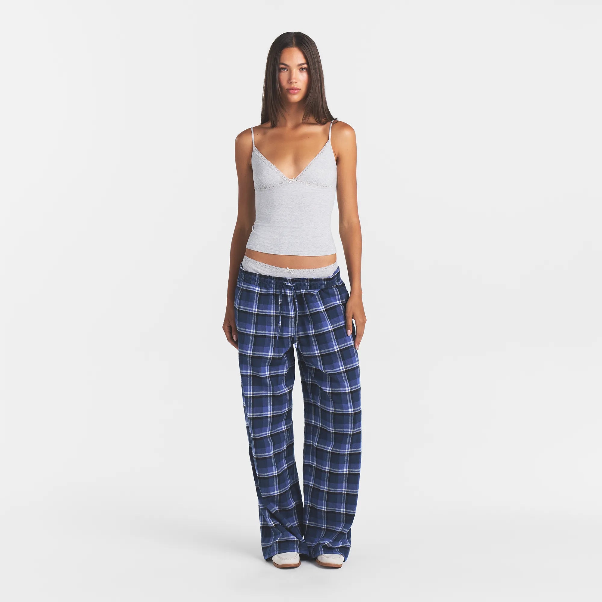 FLANNEL SLEEP OVERSIZED PANT | INDIGO OUTDOOR PLAID - Image 2
