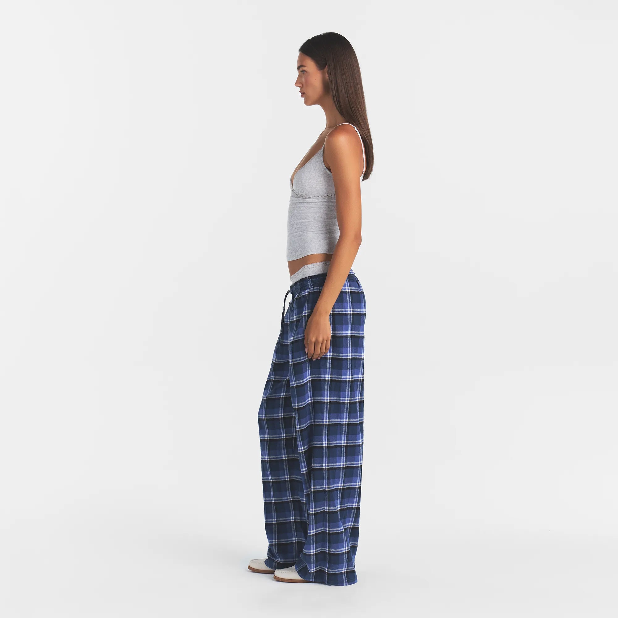 FLANNEL SLEEP OVERSIZED PANT | INDIGO OUTDOOR PLAID - Image 3