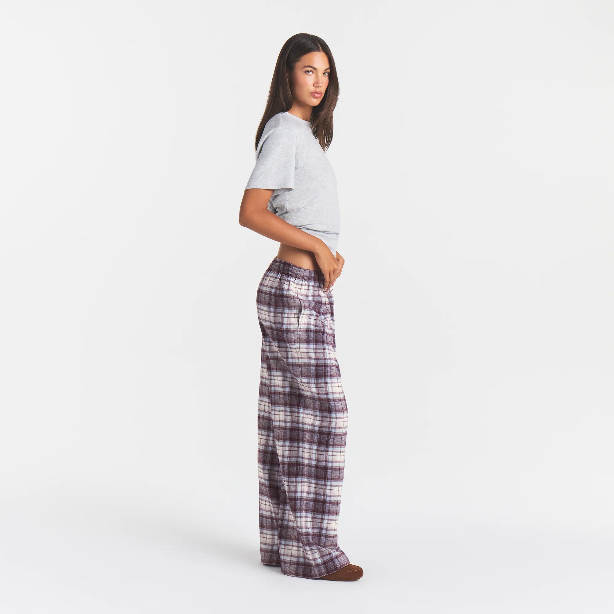 FLANNEL SLEEP OVERSIZED PANT | IRIS MICA PLAID - Image 3