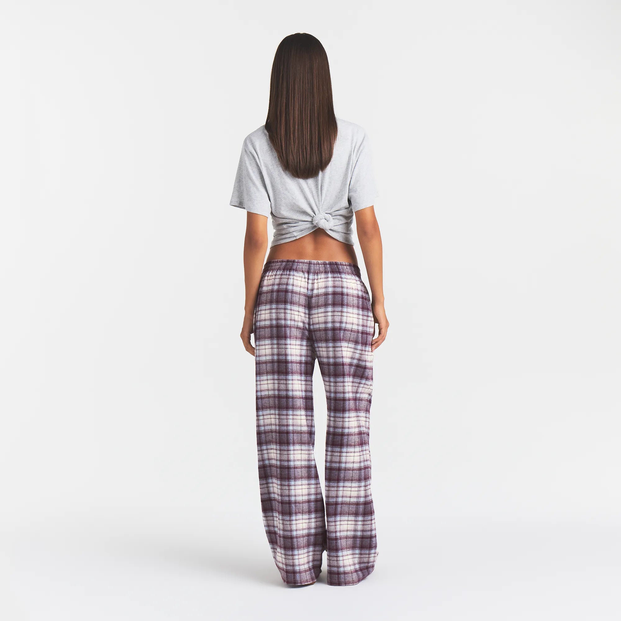 FLANNEL SLEEP OVERSIZED PANT | IRIS MICA PLAID - Image 4