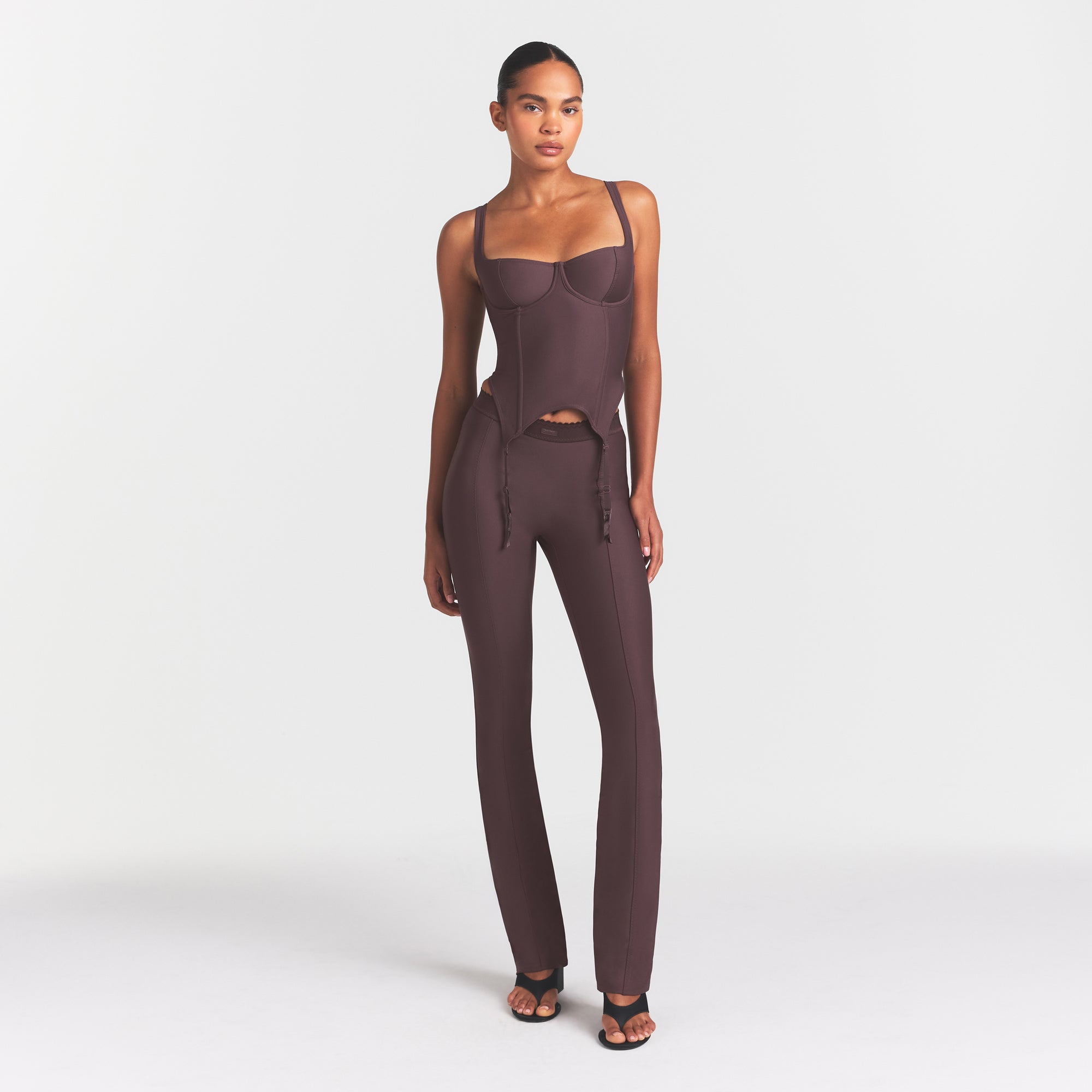 SKIMS BODY HIGH-WAISTED FLARE PANT | RAISIN - Image 2
