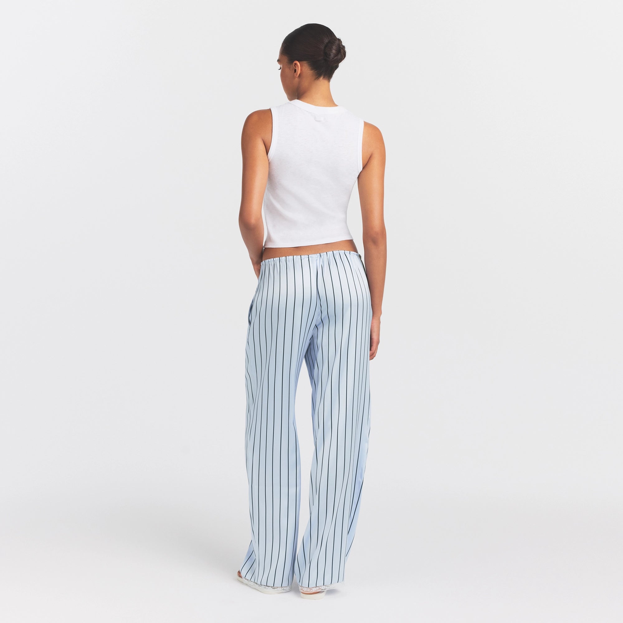 WOVEN SHINE LACE PANT | PERIWINKLE WIDE STRIPE - Image 5