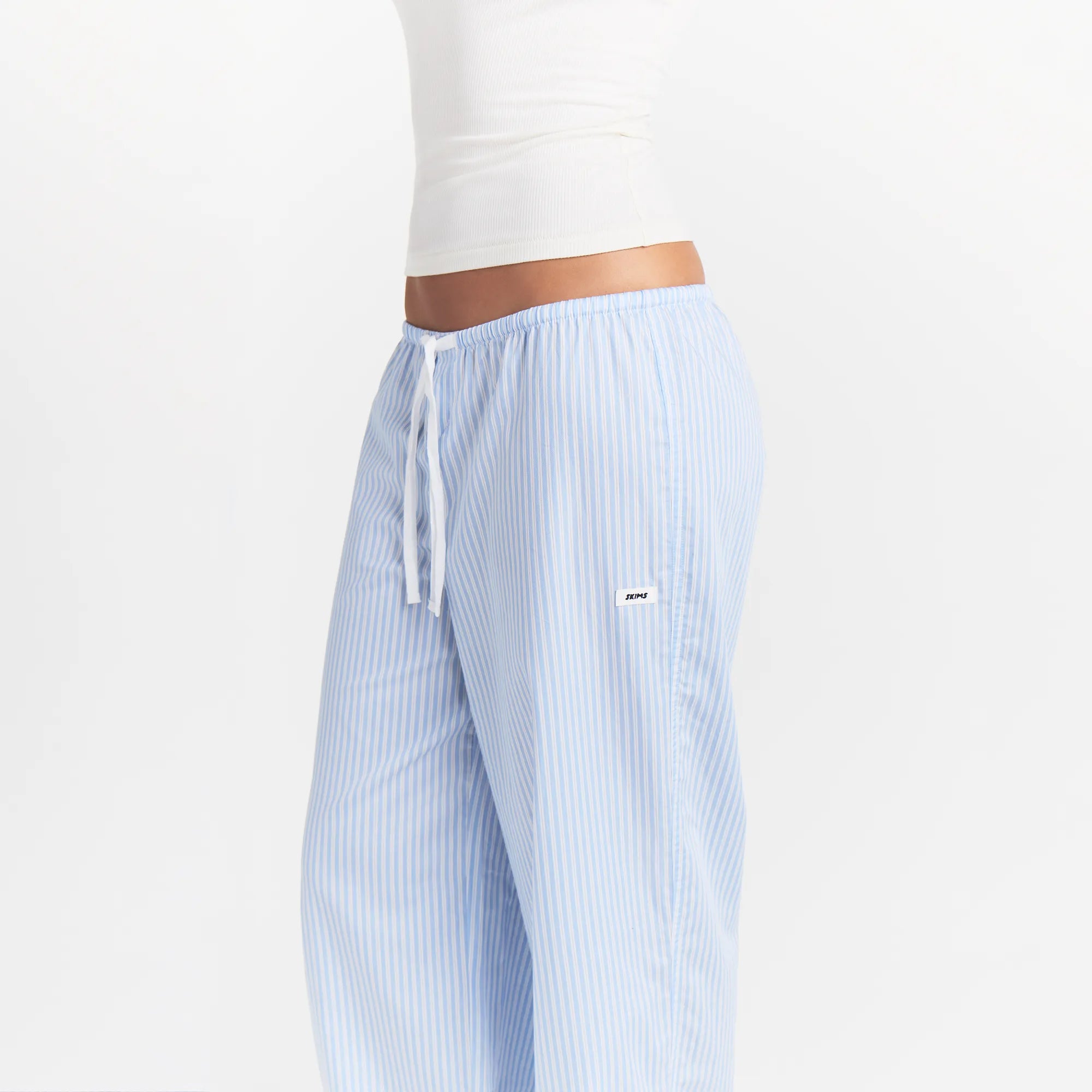 COTTON POPLIN SLEEP OVERSIZED PANT | MARINA MESH STRIPE - Image 3