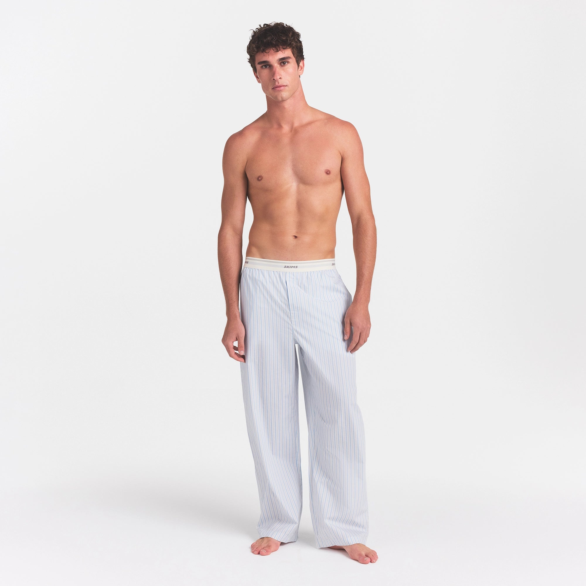 COTTON POPLIN MENS LOGO BAND SLEEP PANT | PLATINUM DOUBLE STRIPE - Image 2