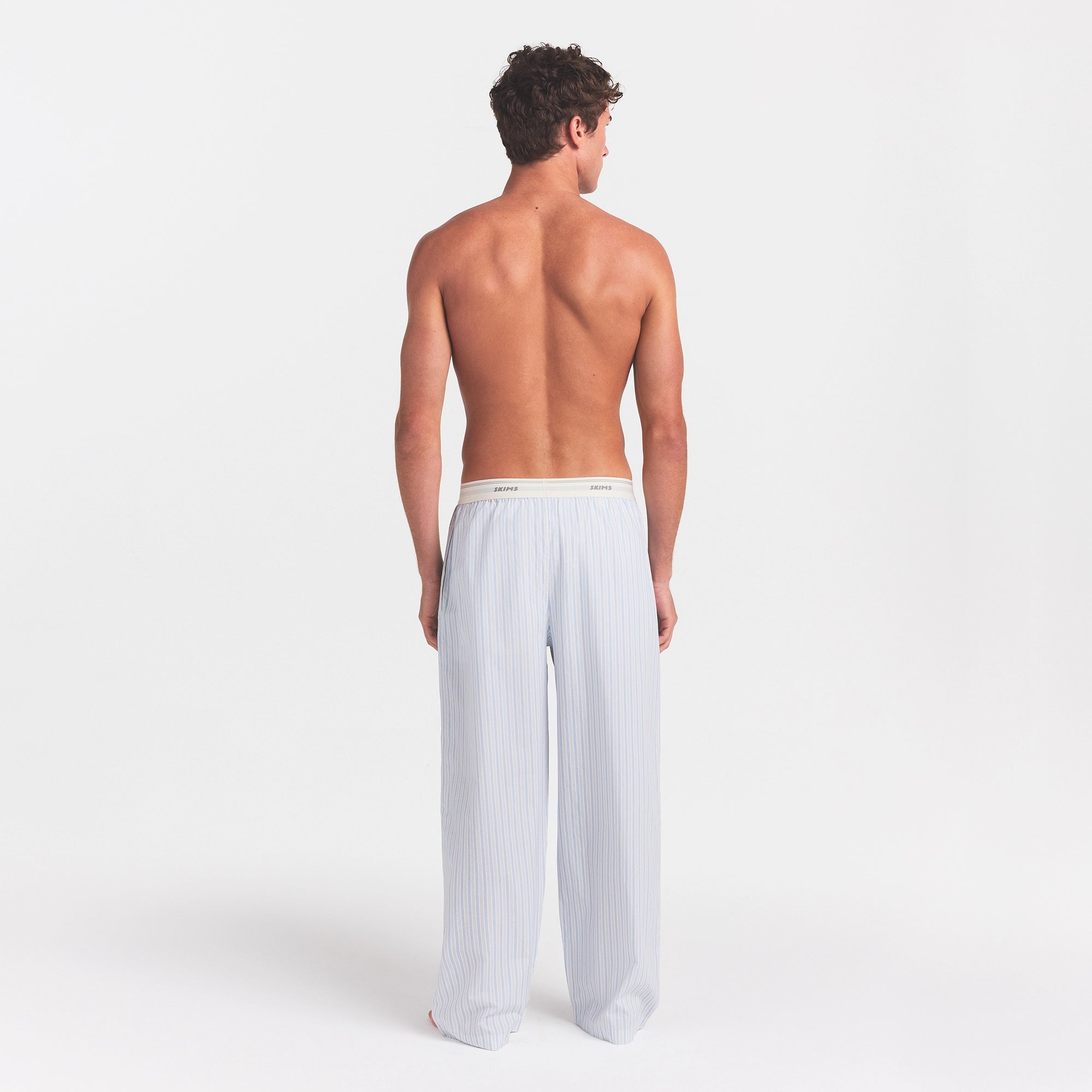 COTTON POPLIN MENS LOGO BAND SLEEP PANT | PLATINUM DOUBLE STRIPE - Image 4
