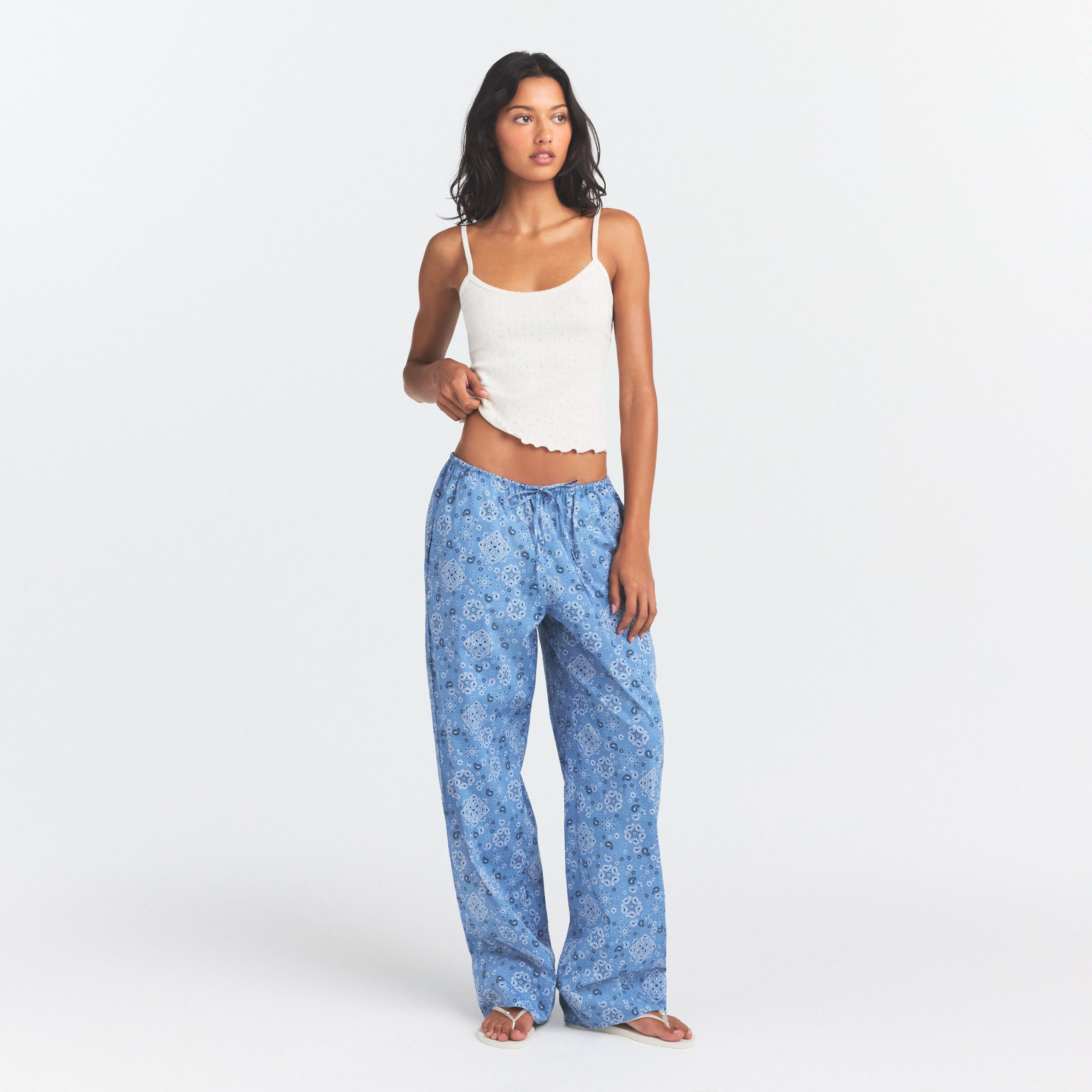 COTTON POPLIN SLEEP STRAIGHT LEG PANT | ARCTIC BANDANA - Image 2