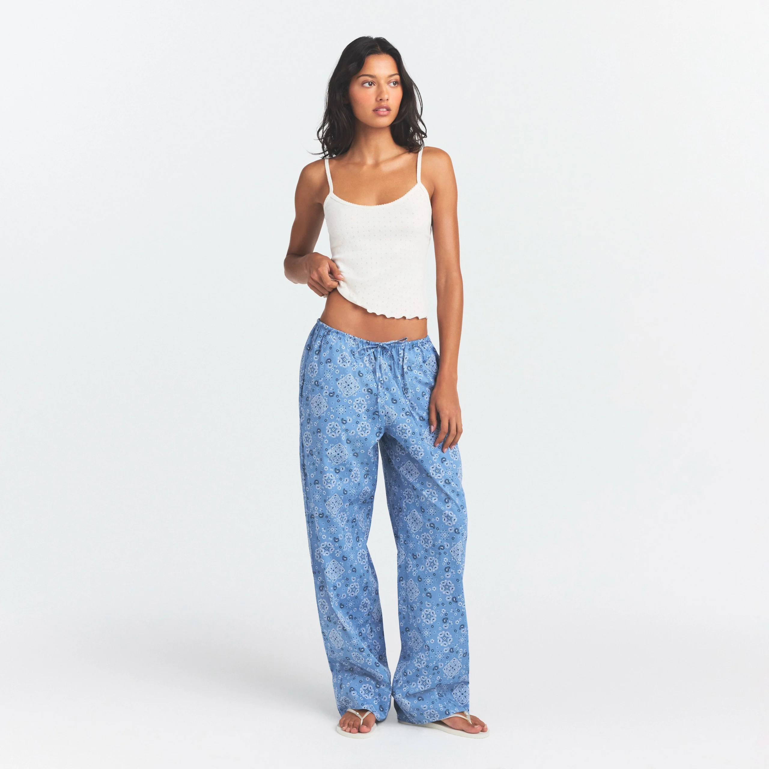 COTTON POPLIN SLEEP STRAIGHT LEG PANT | ARCTIC BANDANA - Image 2