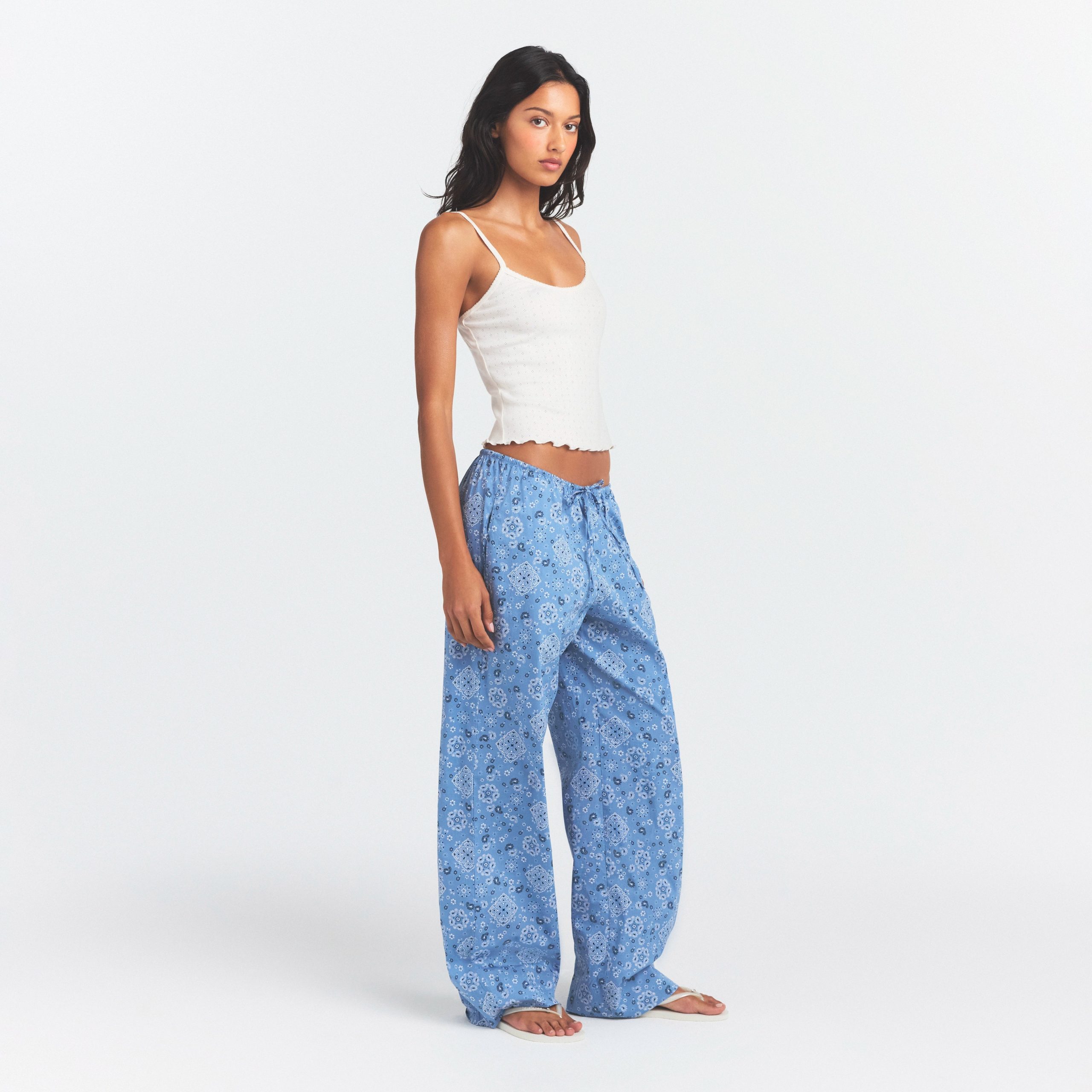 COTTON POPLIN SLEEP STRAIGHT LEG PANT | ARCTIC BANDANA - Image 4