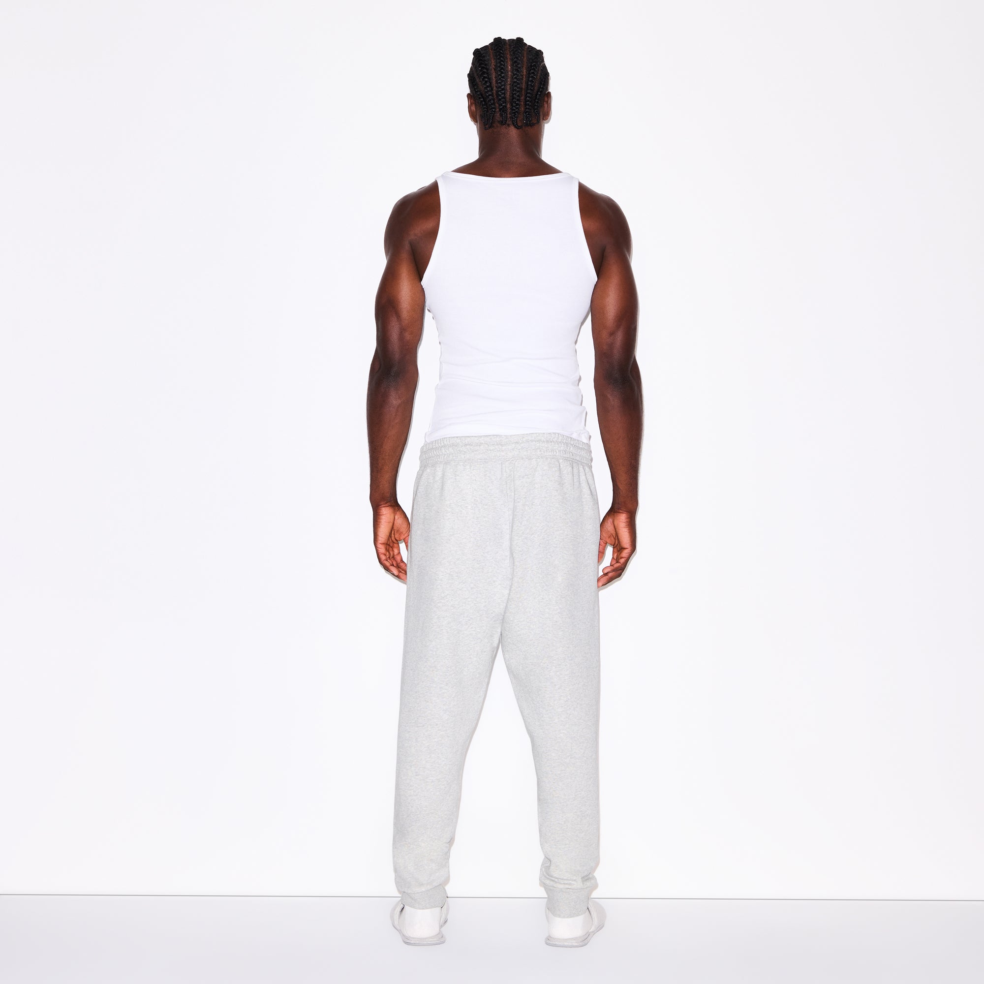 FLEECE LOUNGE MENS TAPERED JOGGER | LIGHT HEATHER GREY - Image 6