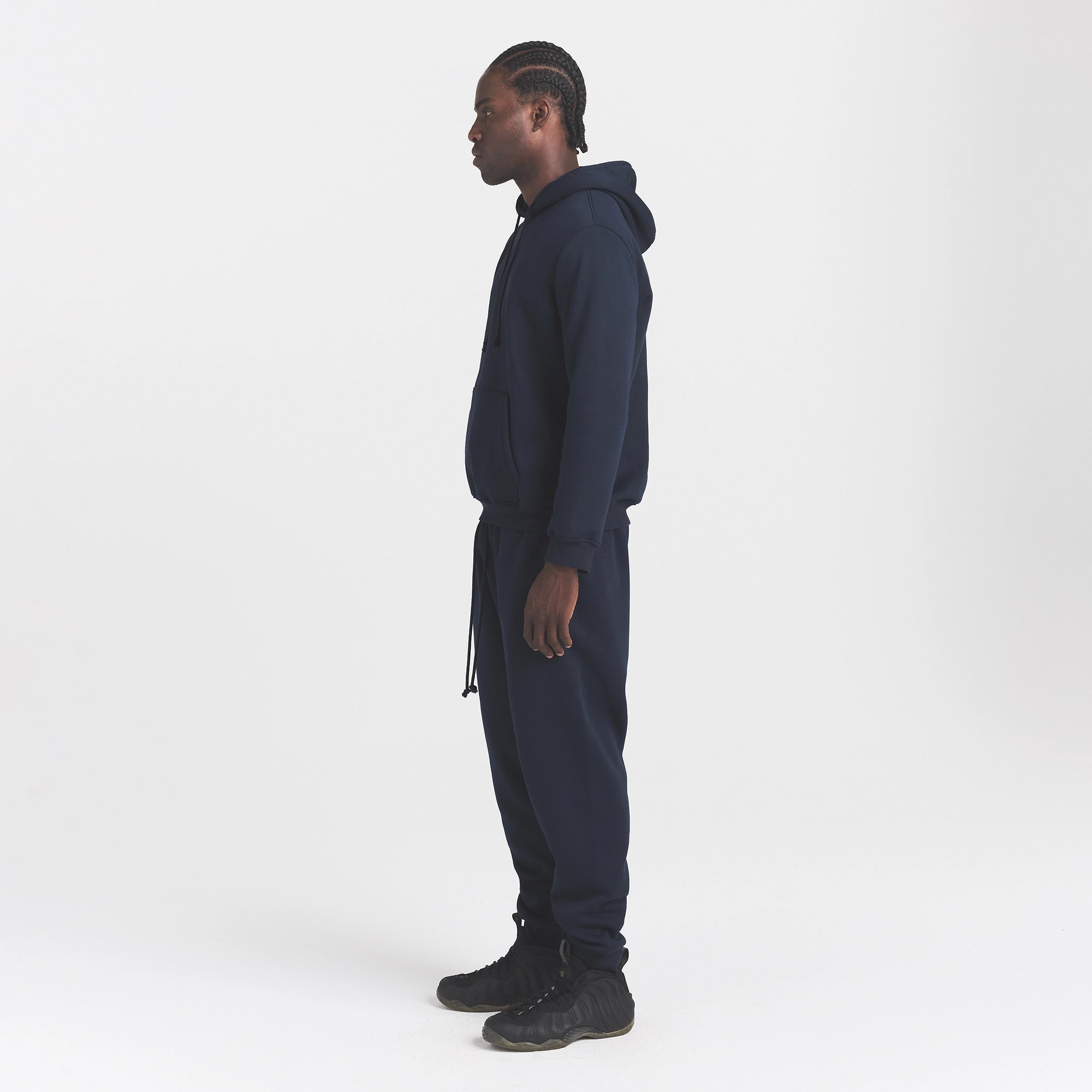 FLEECE LOUNGE MENS TAPERED JOGGER | NAVY - Image 3