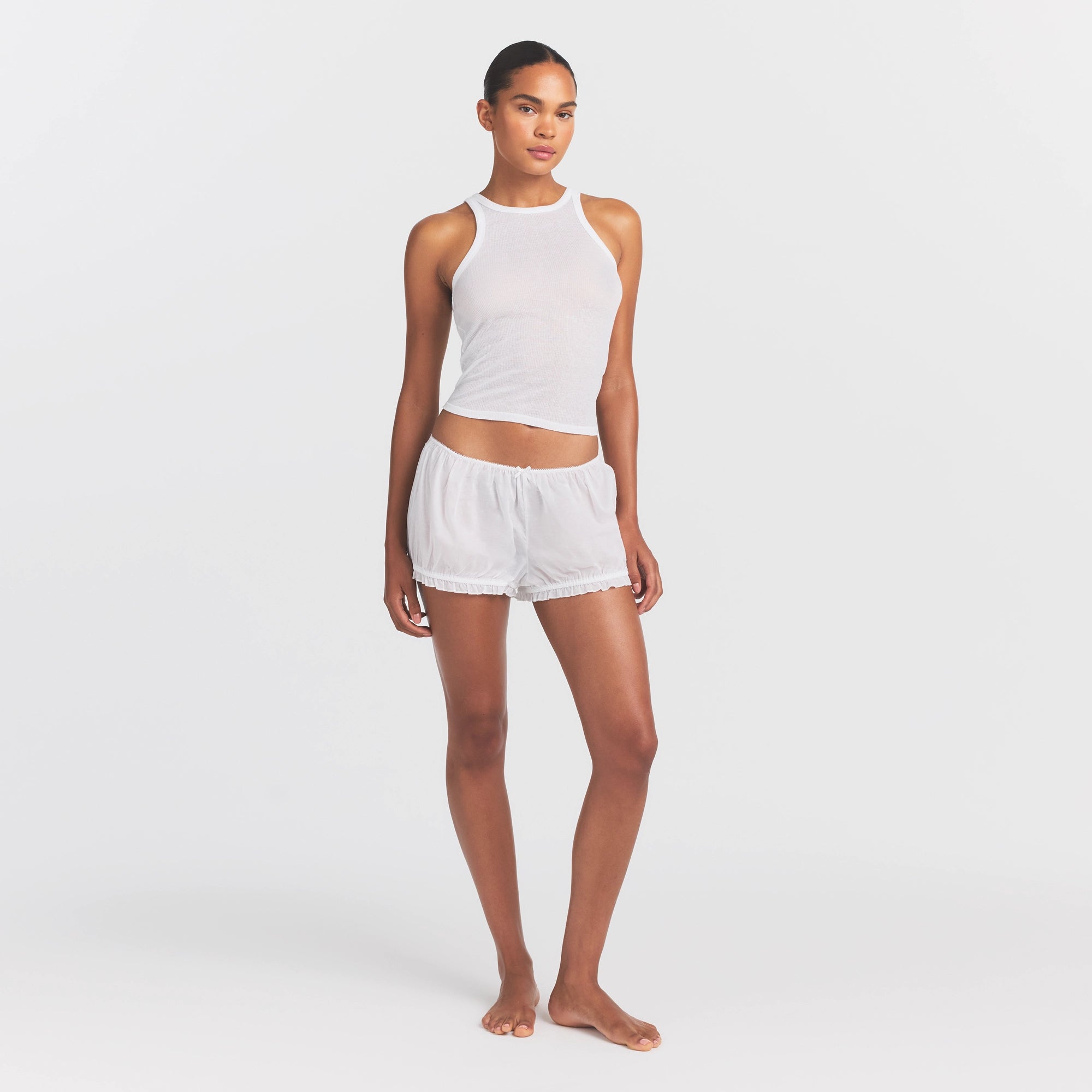 VOILE SLEEP BLOOMER SHORT | SNOW - Image 2