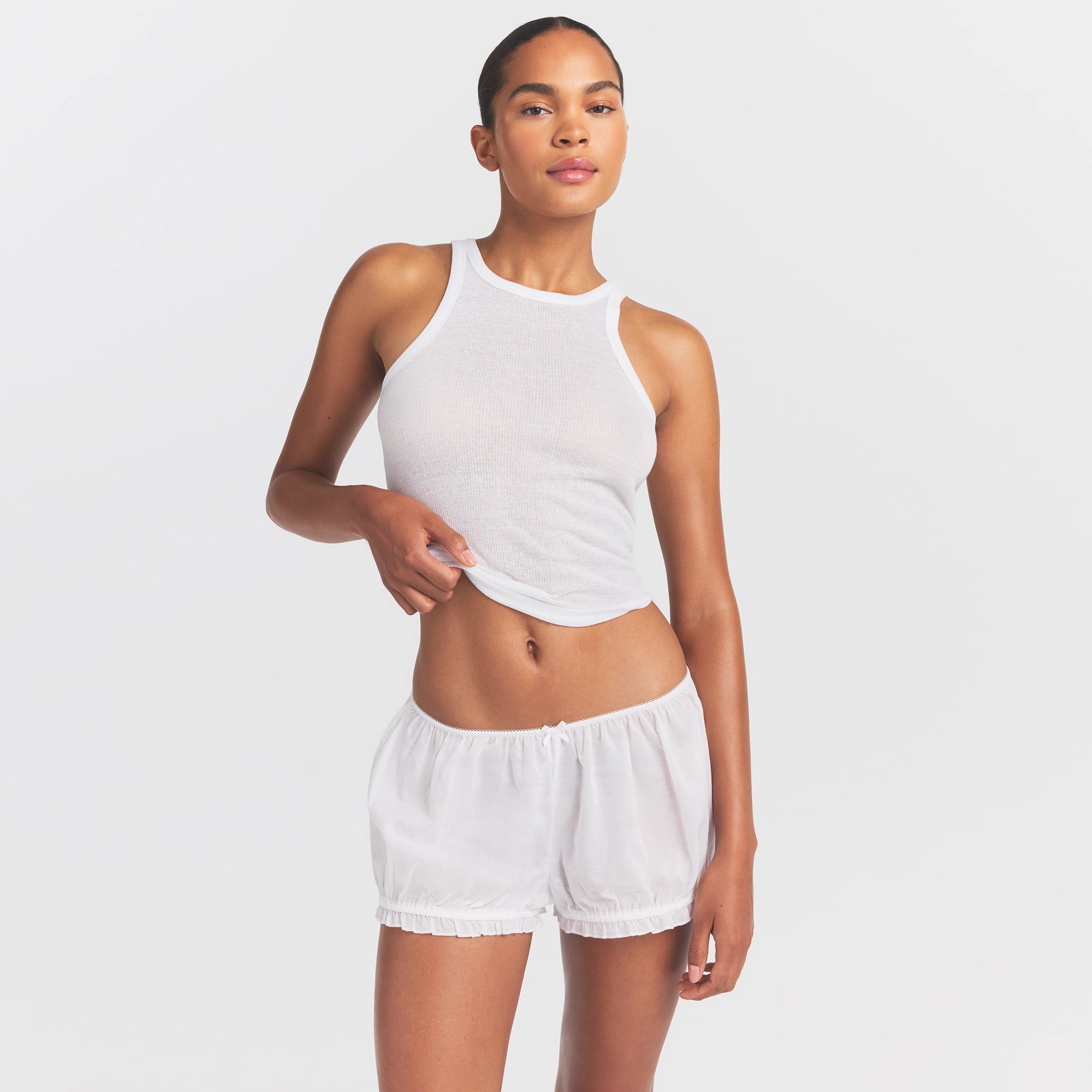 VOILE SLEEP BLOOMER SHORT | SNOW - Image 3