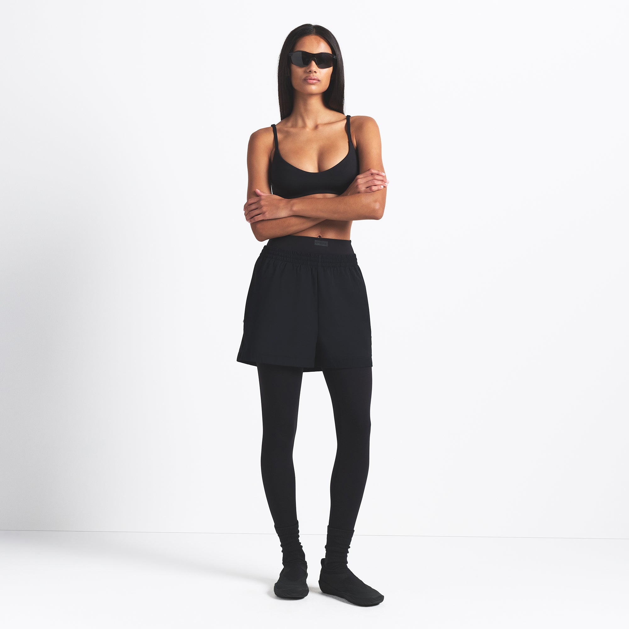 NikeSKIMS WOVEN NYLON 5 TRACK SHORT | OBSIDIAN - Image 2