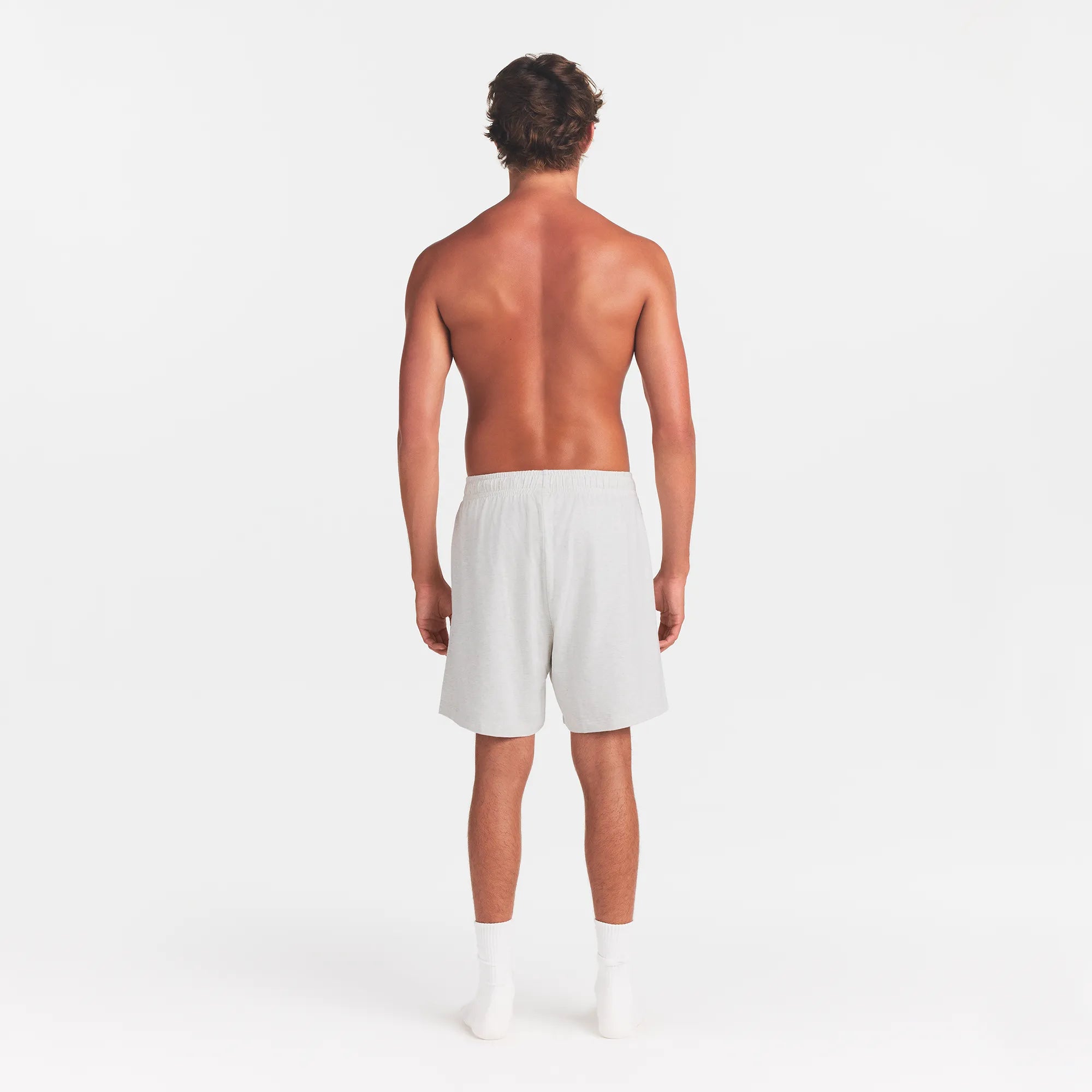 JERSEY LOUNGE MENS RELAXED SHORT | CHALK HEATHER - Image 5