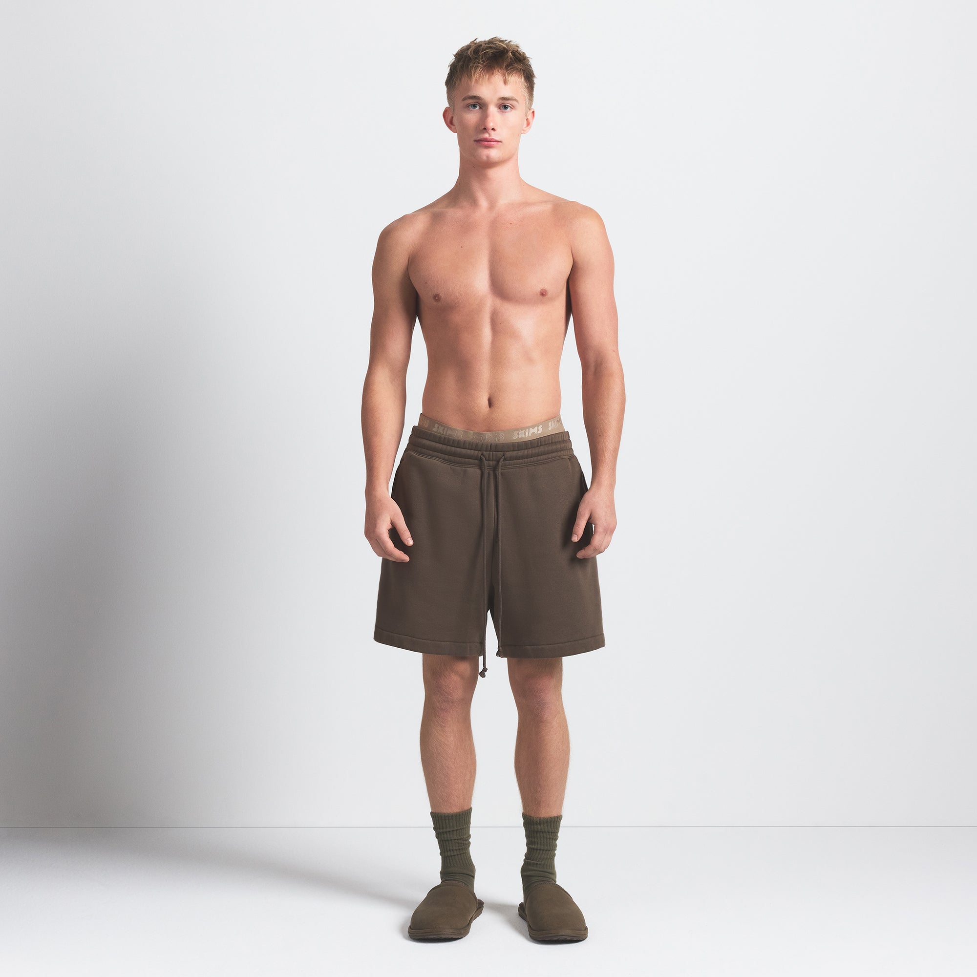 FLEECE LOUNGE MENS RELAXED SHORT | DRIFTWOOD - Image 7