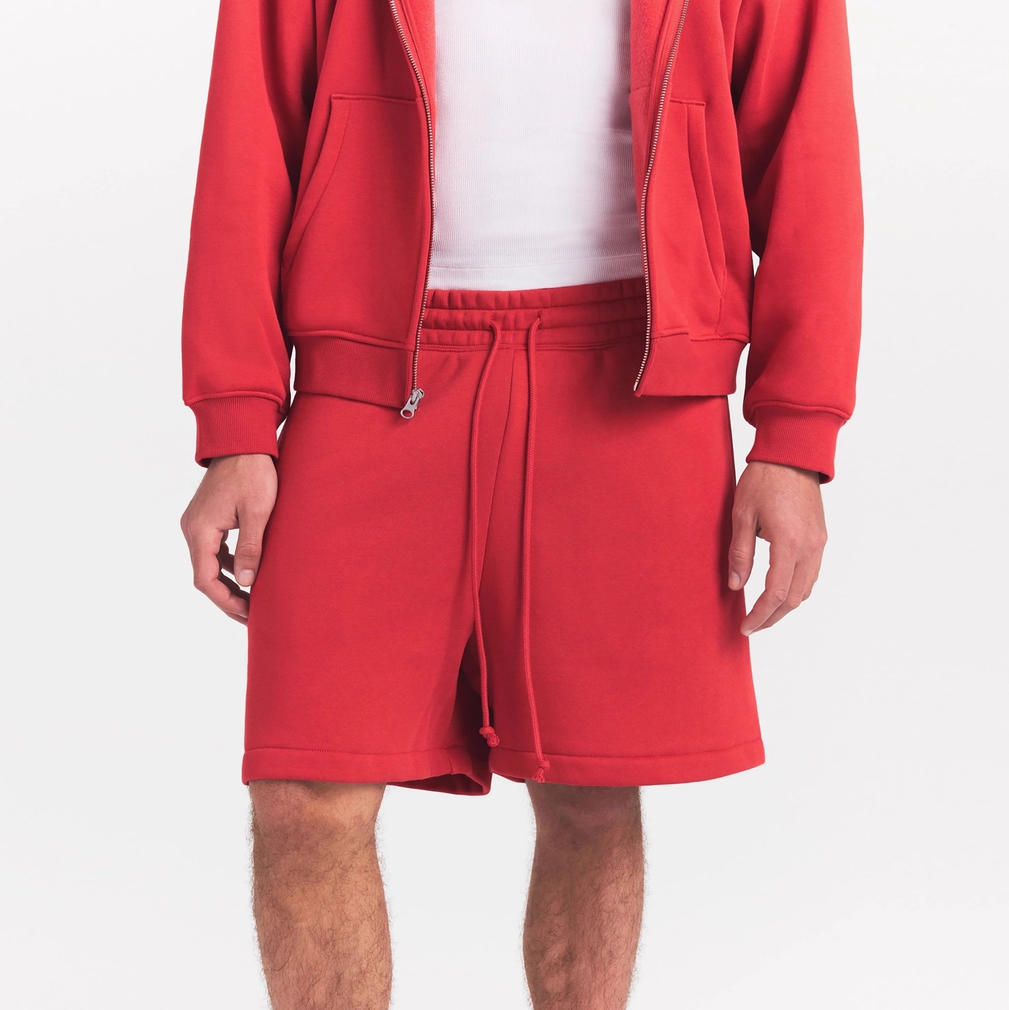 FLEECE LOUNGE MENS RELAXED SHORT | WASHED RED - Image 3