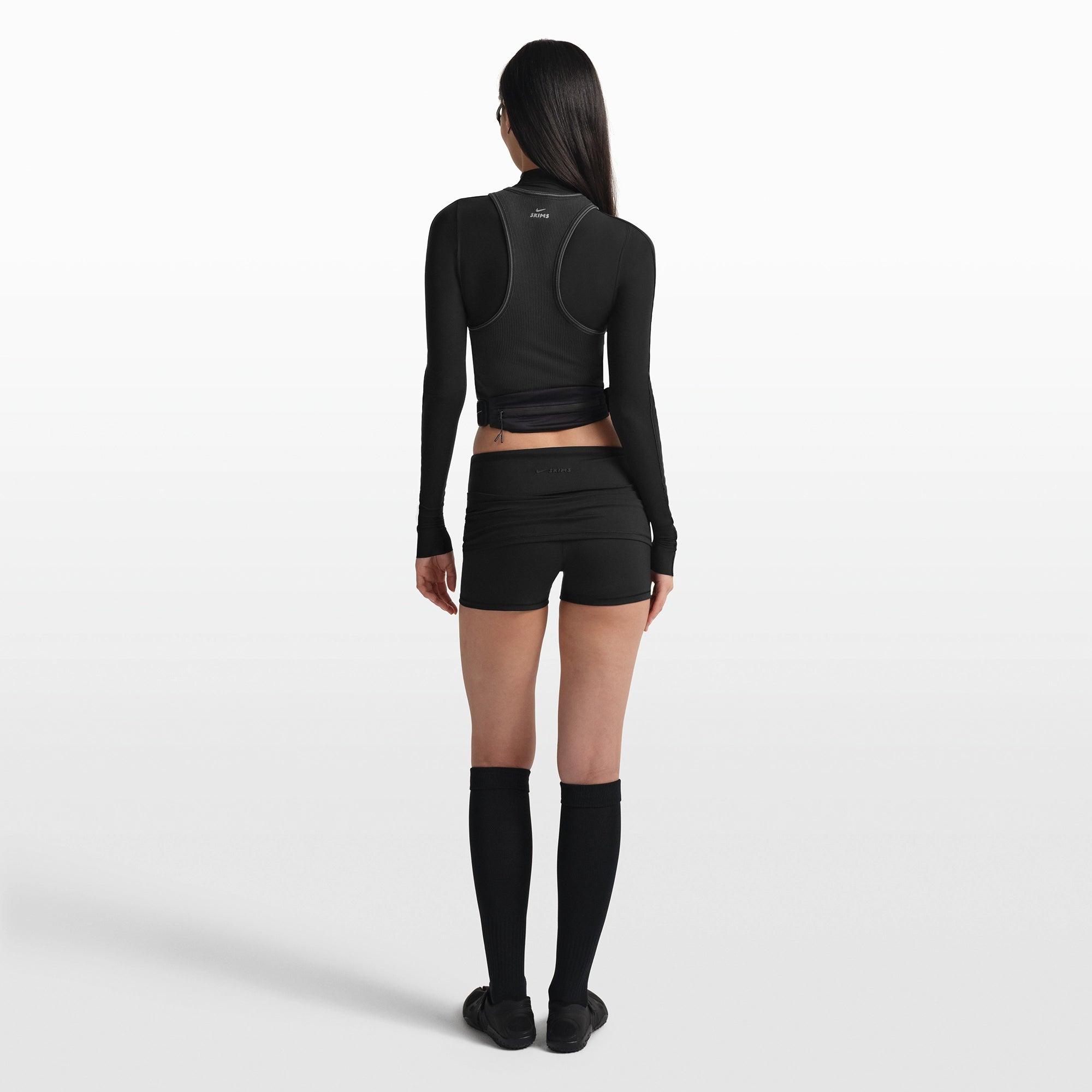 NikeSKIMS MATTE 3 FOLDOVER SHORT | OBSIDIAN - Image 6