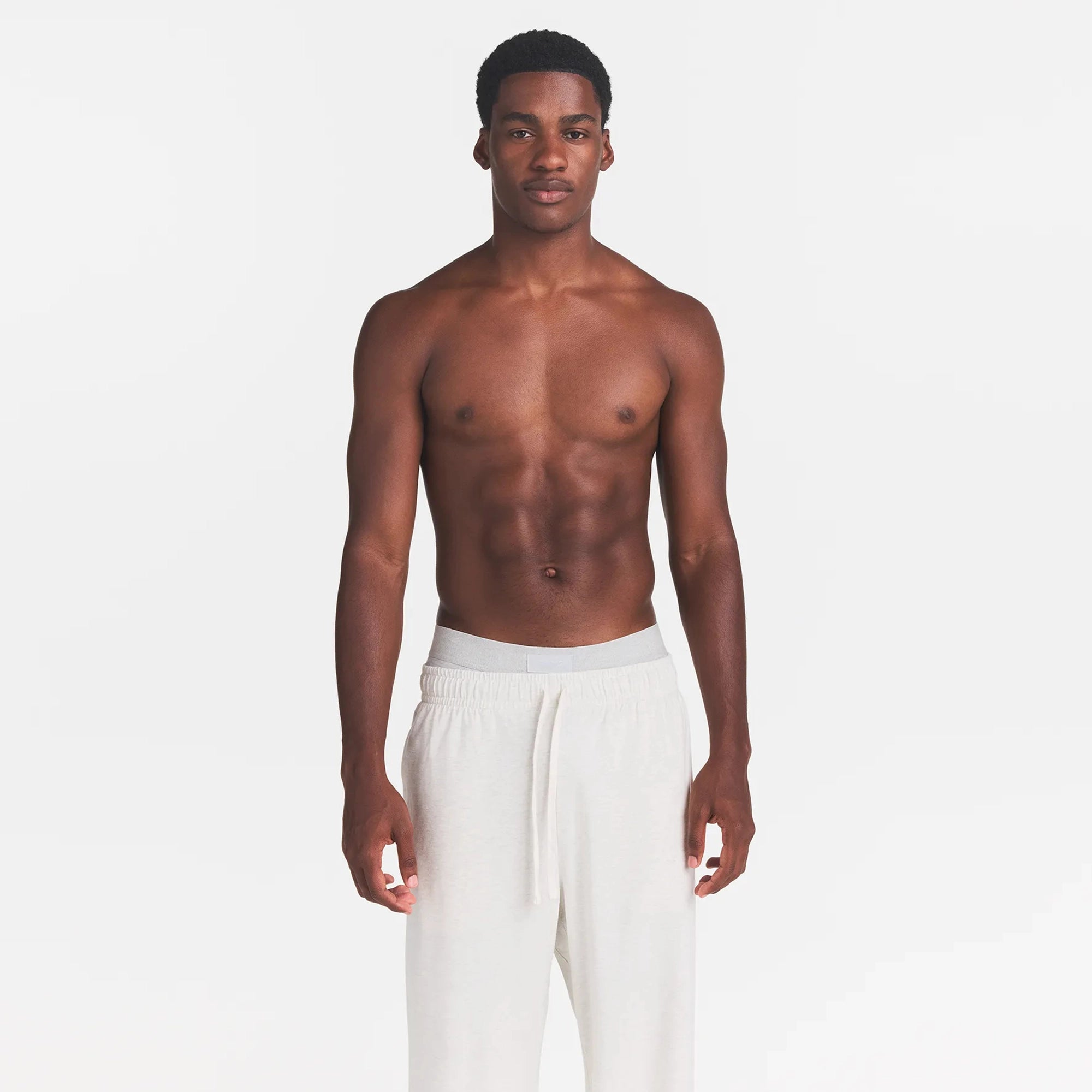 JERSEY LOUNGE MENS RELAXED STRAIGHT LEG PANT | CHALK HEATHER - Image 3