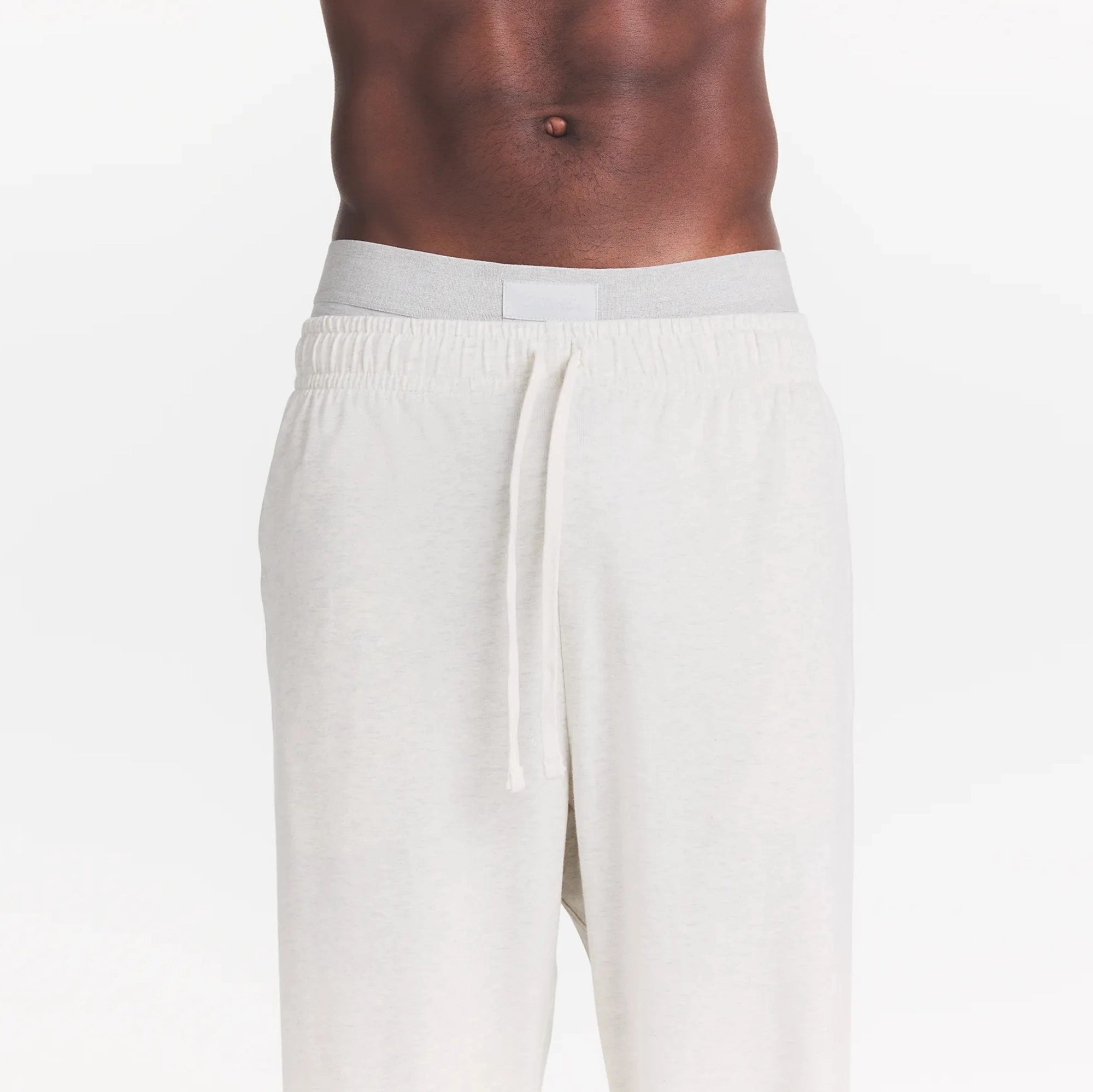 JERSEY LOUNGE MENS RELAXED STRAIGHT LEG PANT | CHALK HEATHER - Image 4