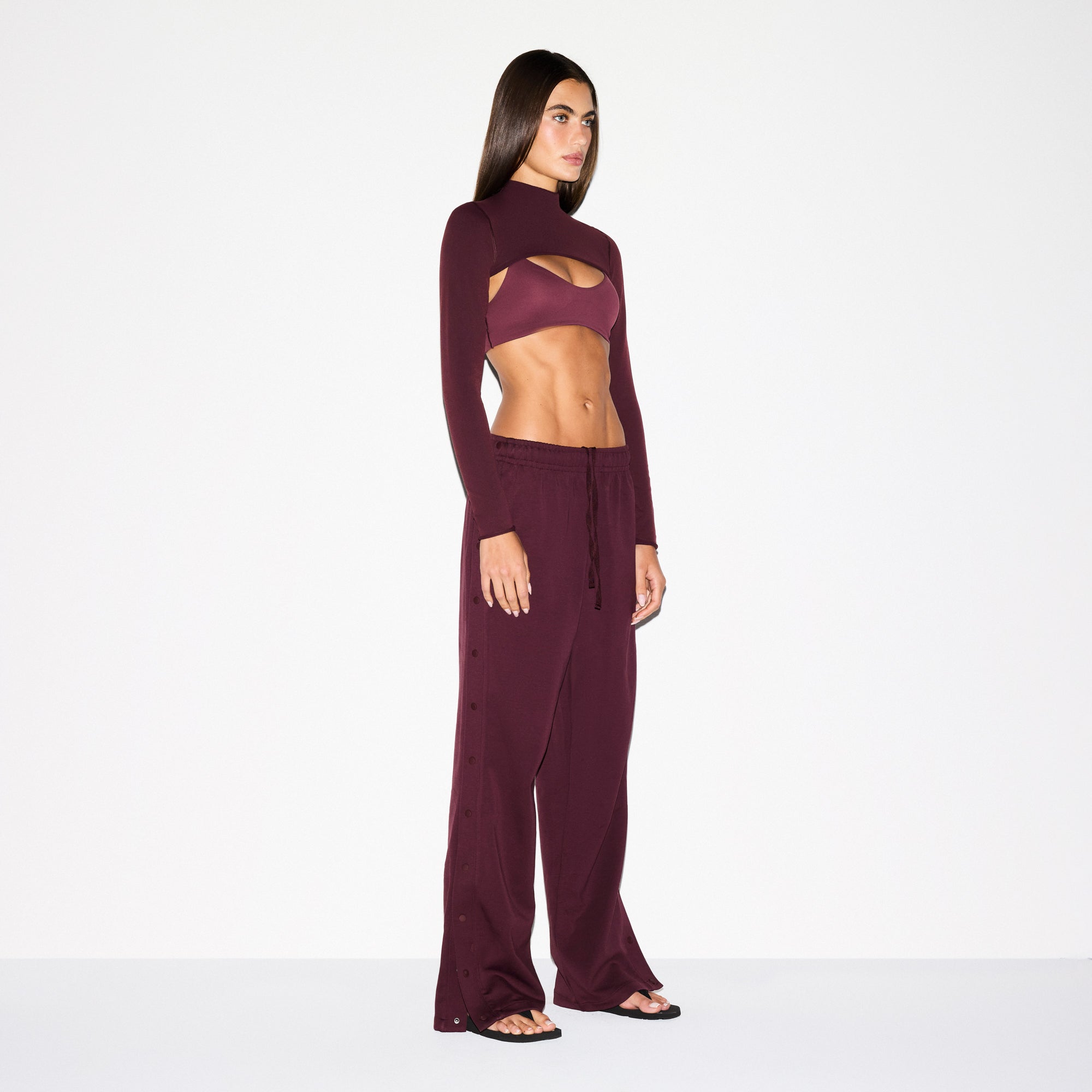 NikeSKIMS MATTE TRICOT SIDE SNAPS PANT | CURRANT - Image 3