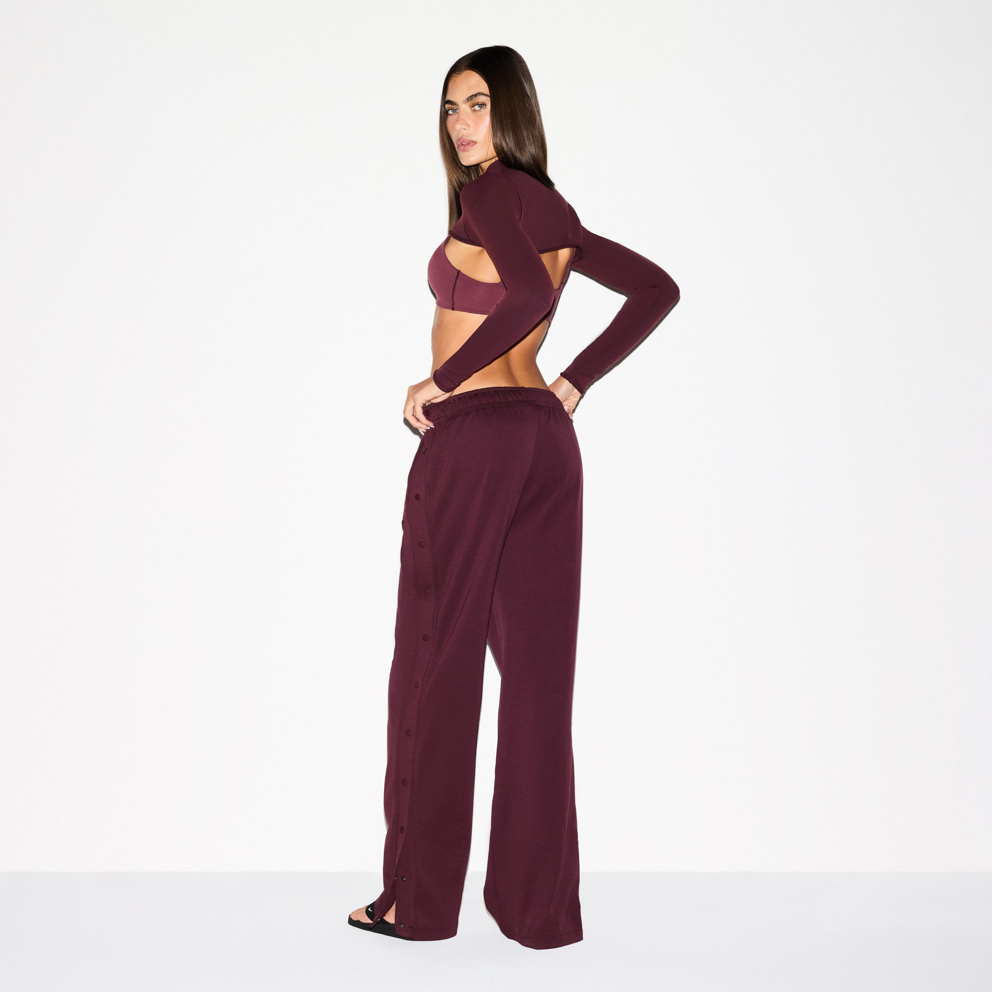 NikeSKIMS MATTE TRICOT SIDE SNAPS PANT | CURRANT - Image 8