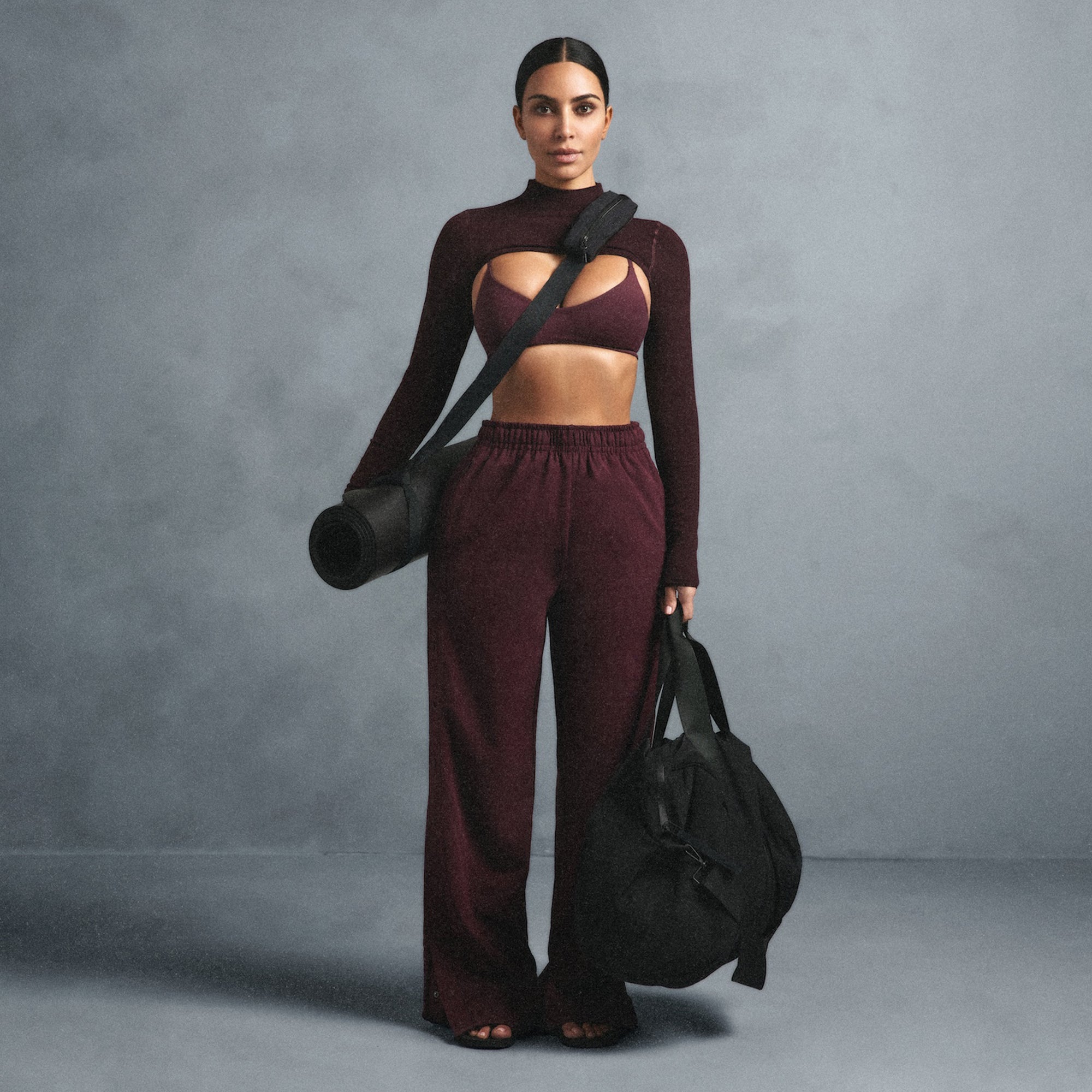 NikeSKIMS MATTE TRICOT SIDE SNAPS PANT | CURRANT - Image 5
