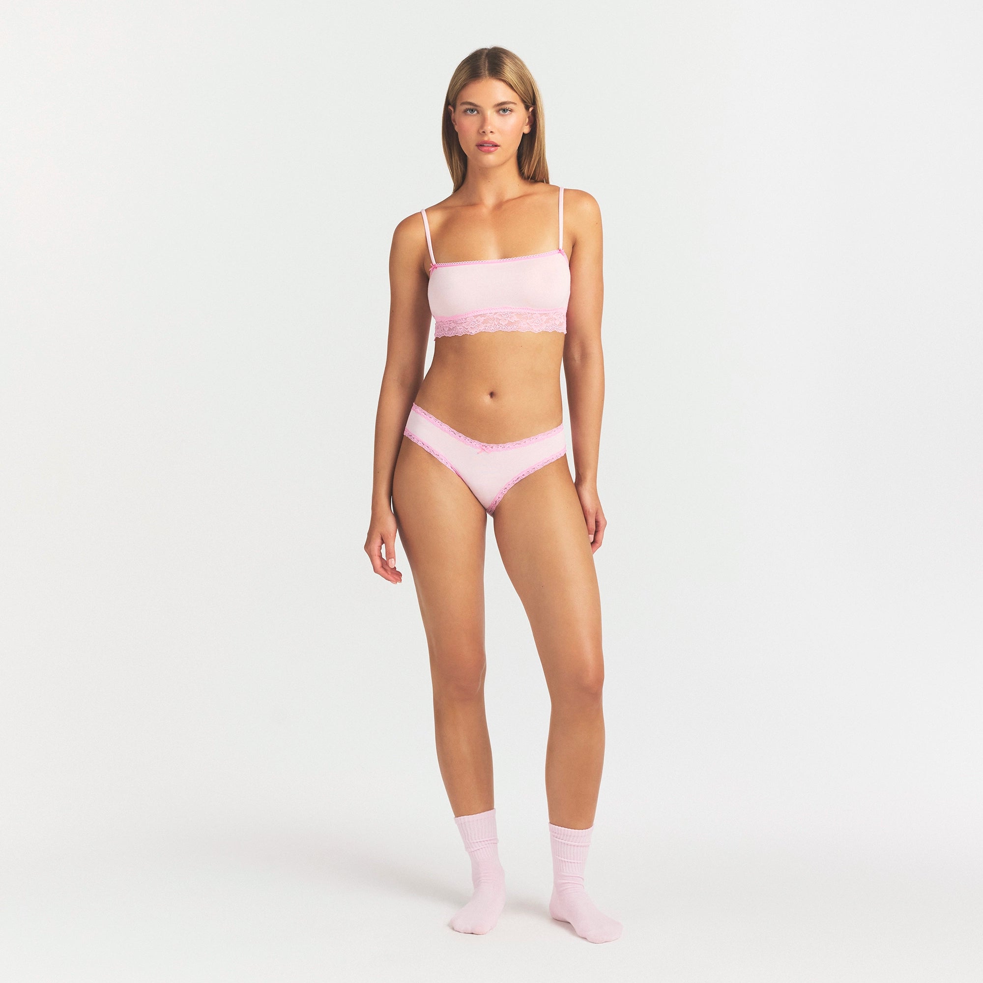 LIGHTWEIGHT COTTON LACE BRIEF | CHERRY BLOSSOM - Image 2