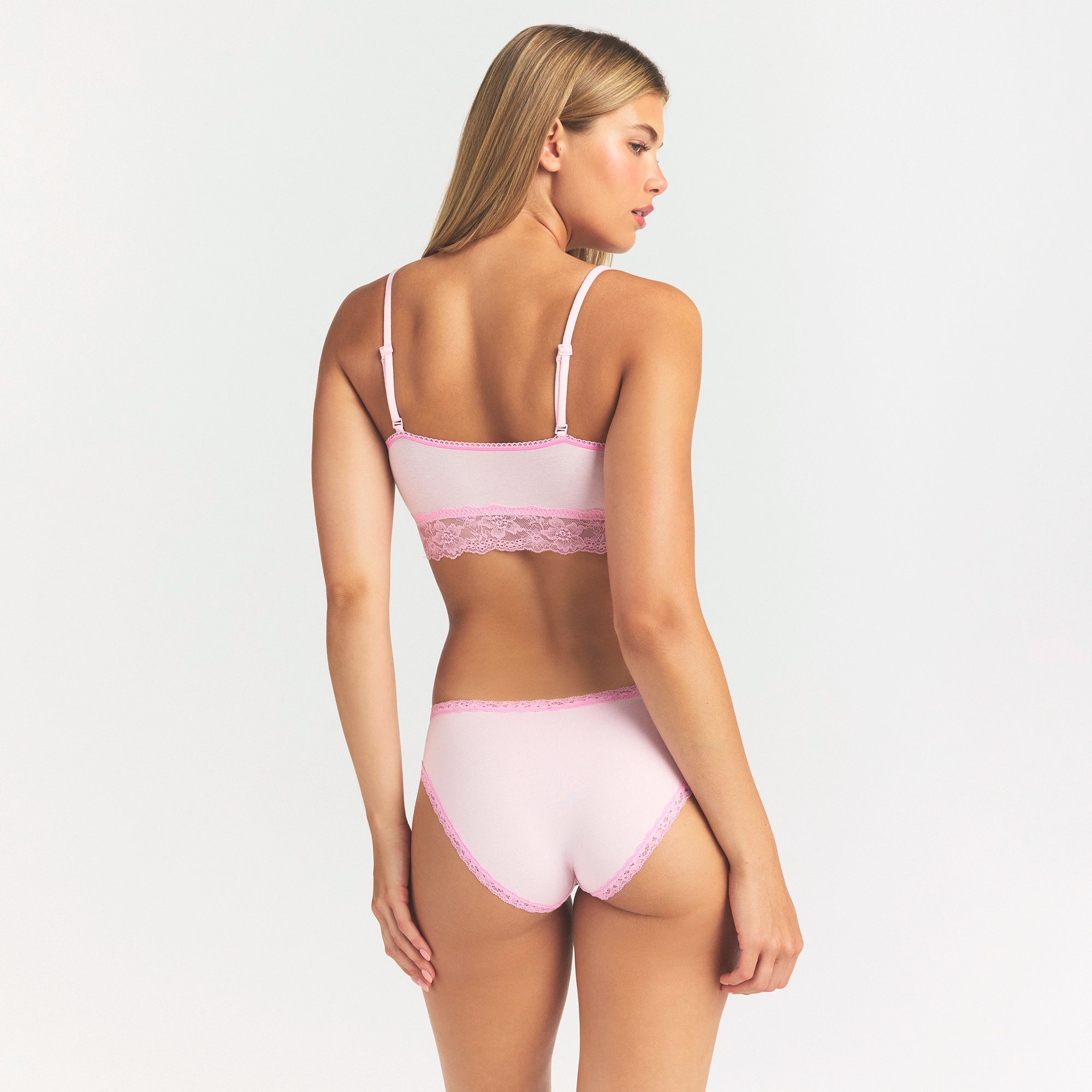 LIGHTWEIGHT COTTON LACE BRIEF | CHERRY BLOSSOM - Image 4