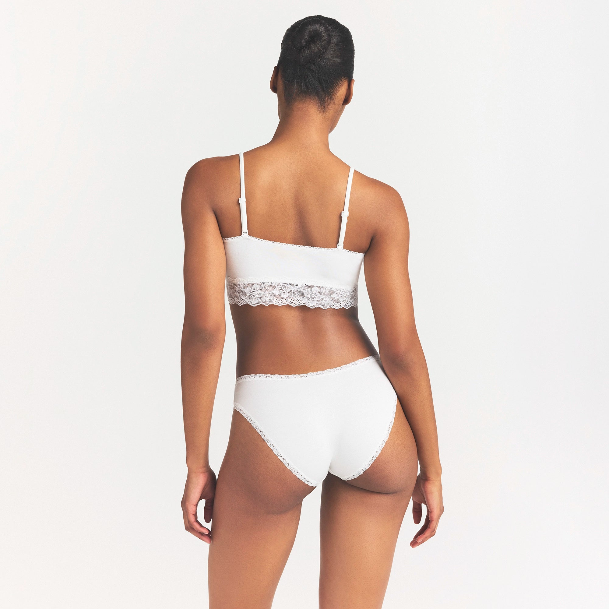 LIGHTWEIGHT COTTON LACE BRIEF | SNOW - Image 4