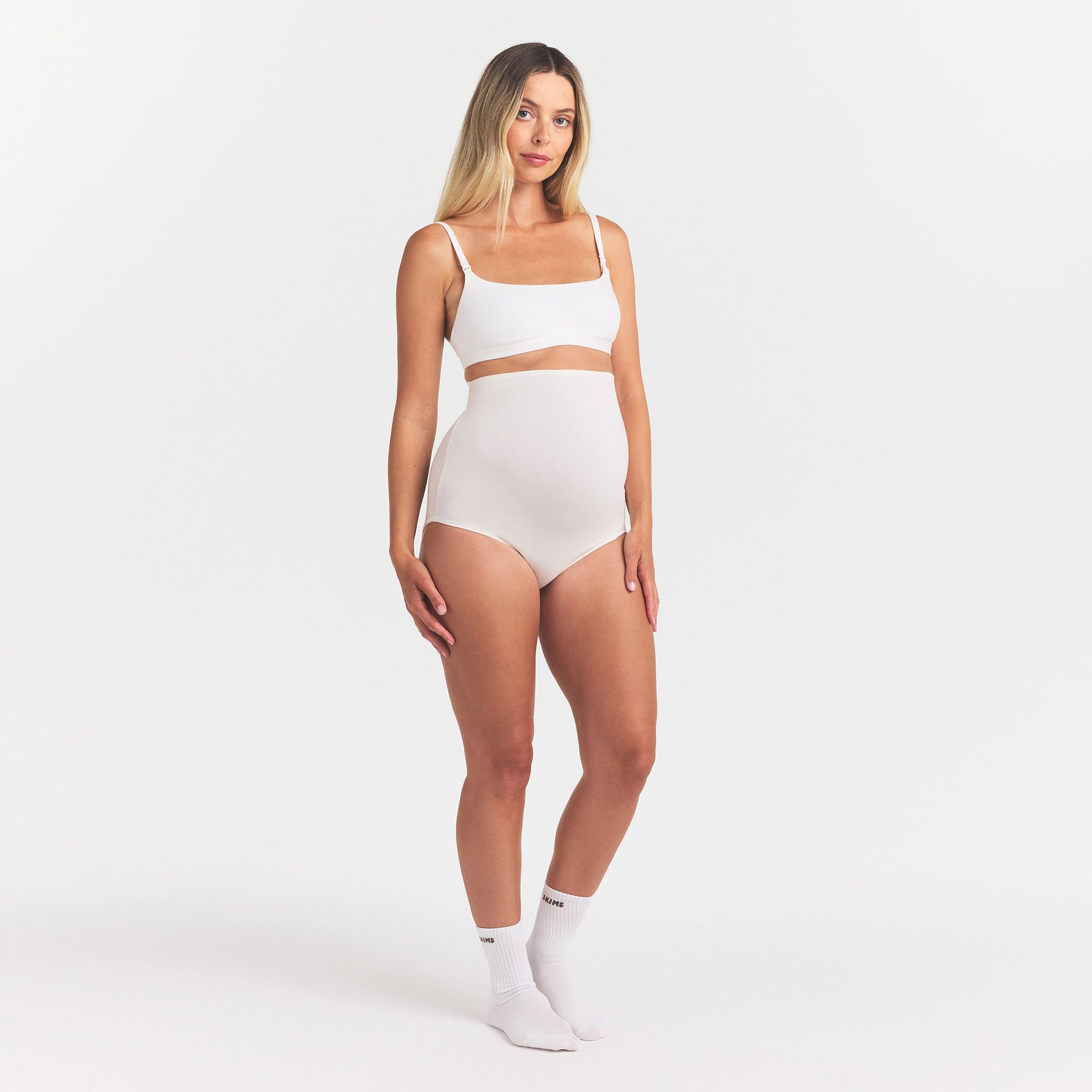 COTTON JERSEY MATERNITY HIGH-WAISTED BRIEF | MARBLE - Image 2