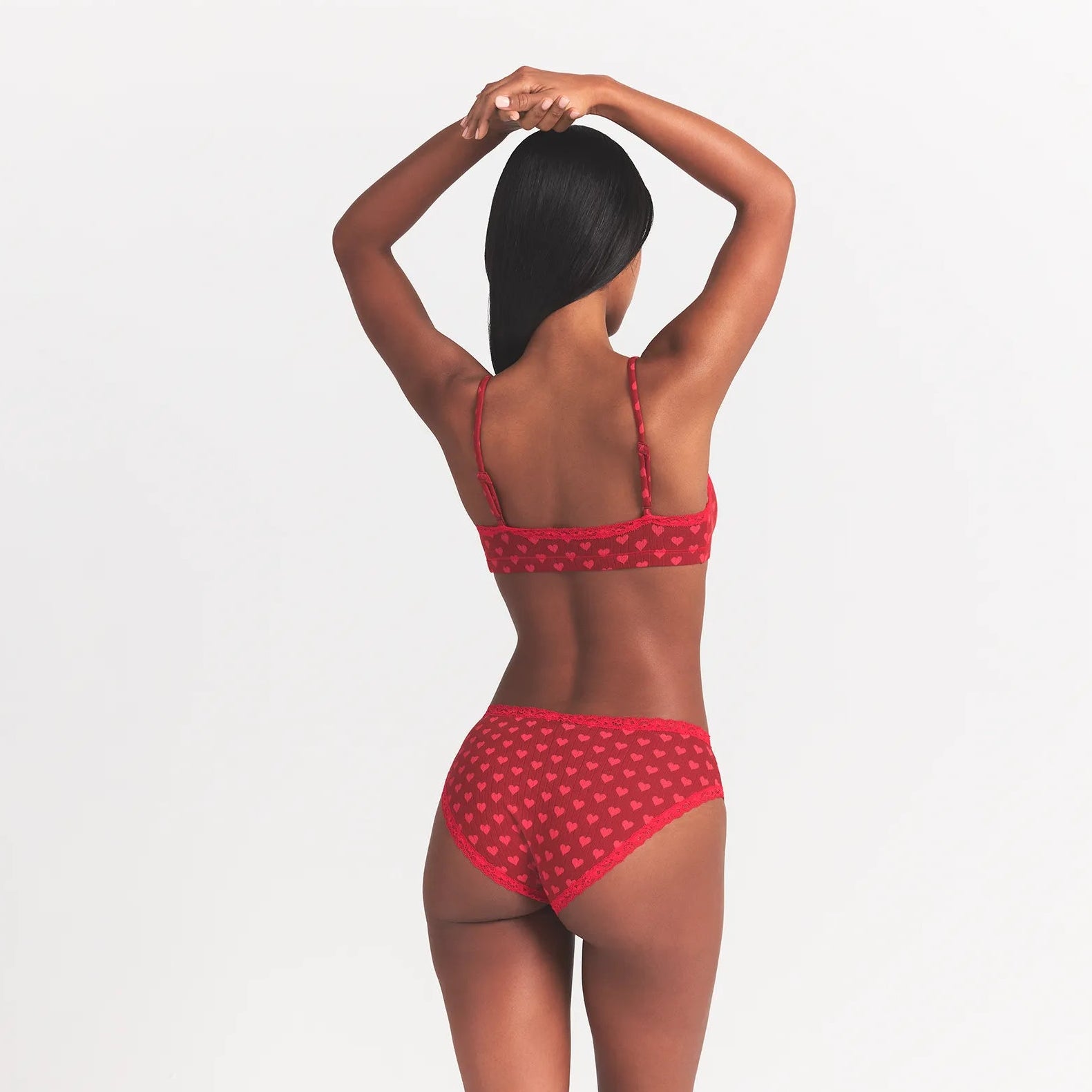 LIGHTWEIGHT COTTON POINTELLE LACE BRIEF | BRICK HEART HALFDROP - Image 4