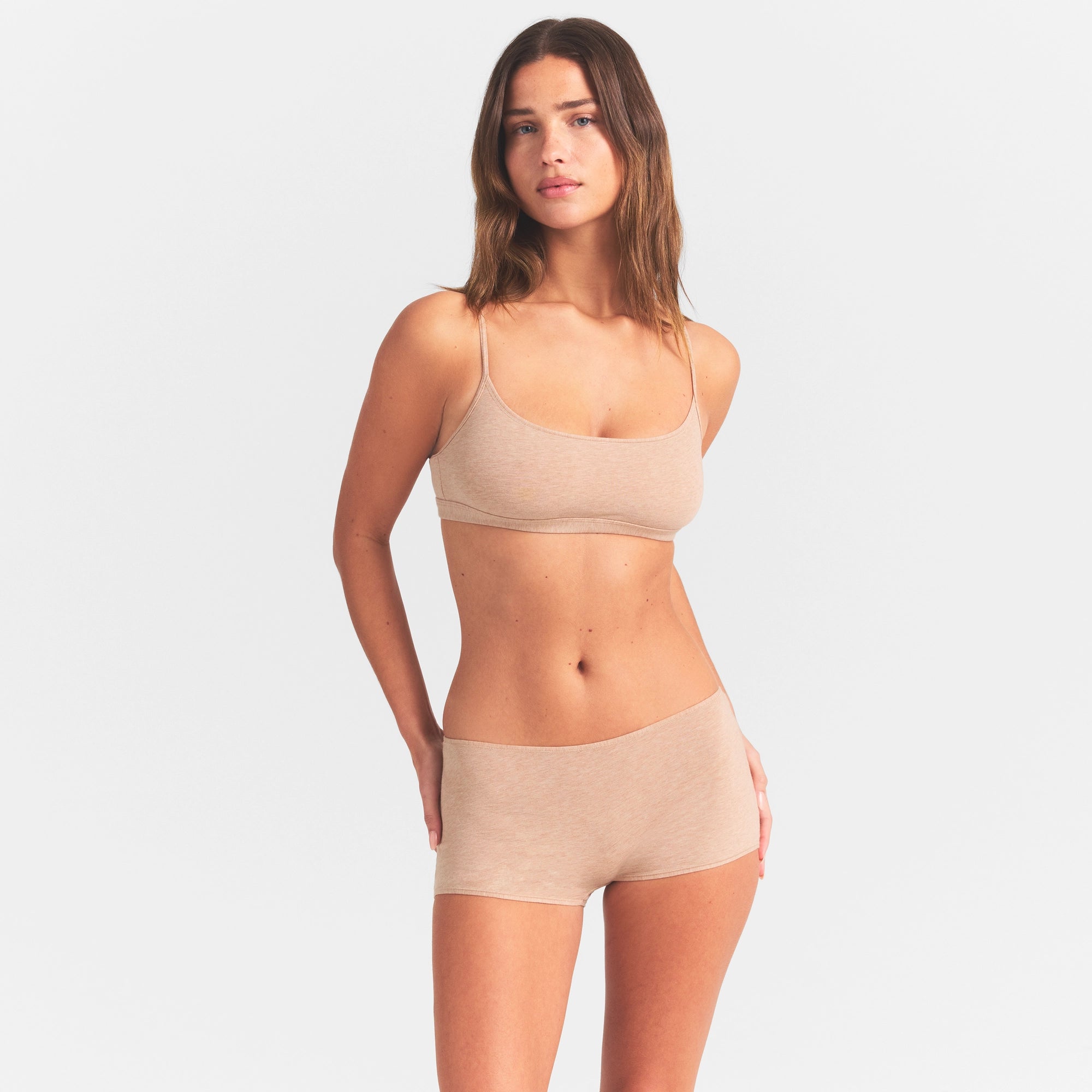 EVERYDAY COTTON SCOOP BRALETTE | CLAY HEATHER - Image 3