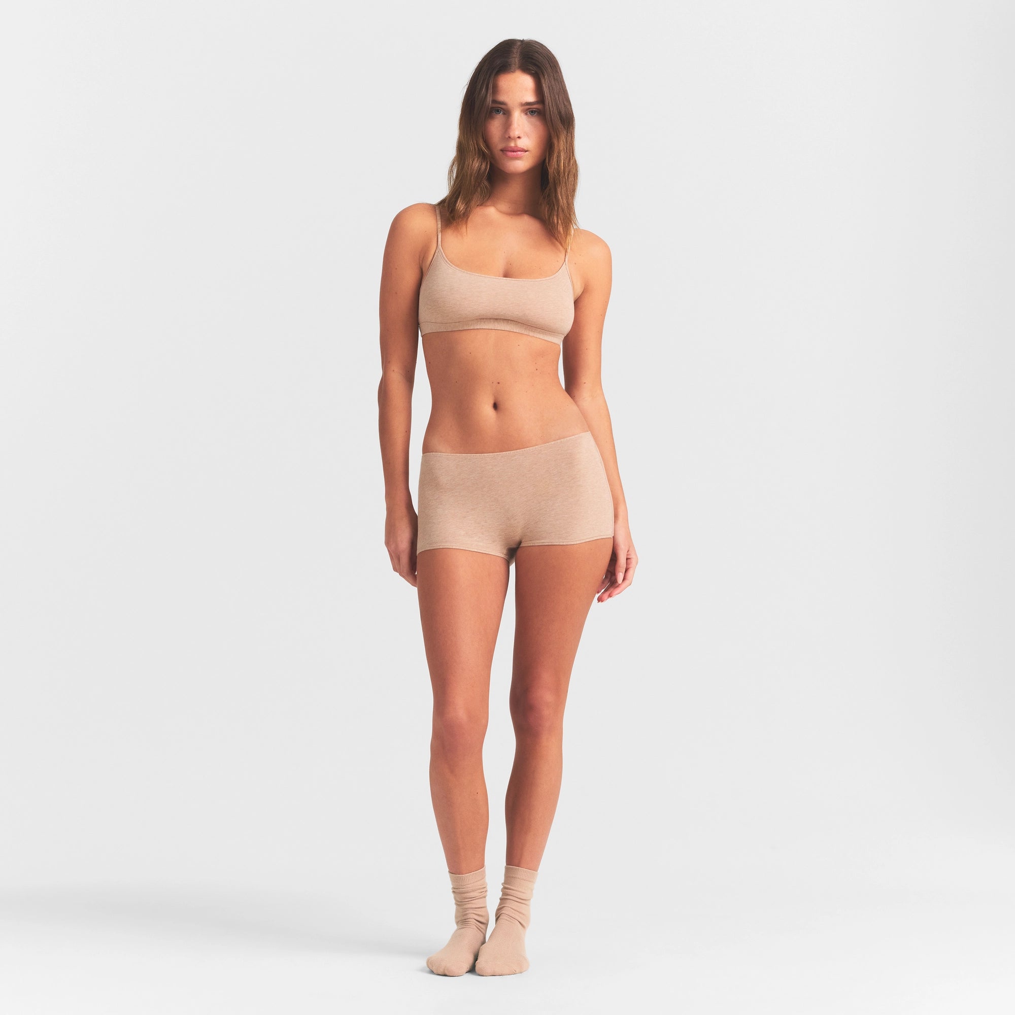 EVERYDAY COTTON SCOOP BRALETTE | CLAY HEATHER - Image 2